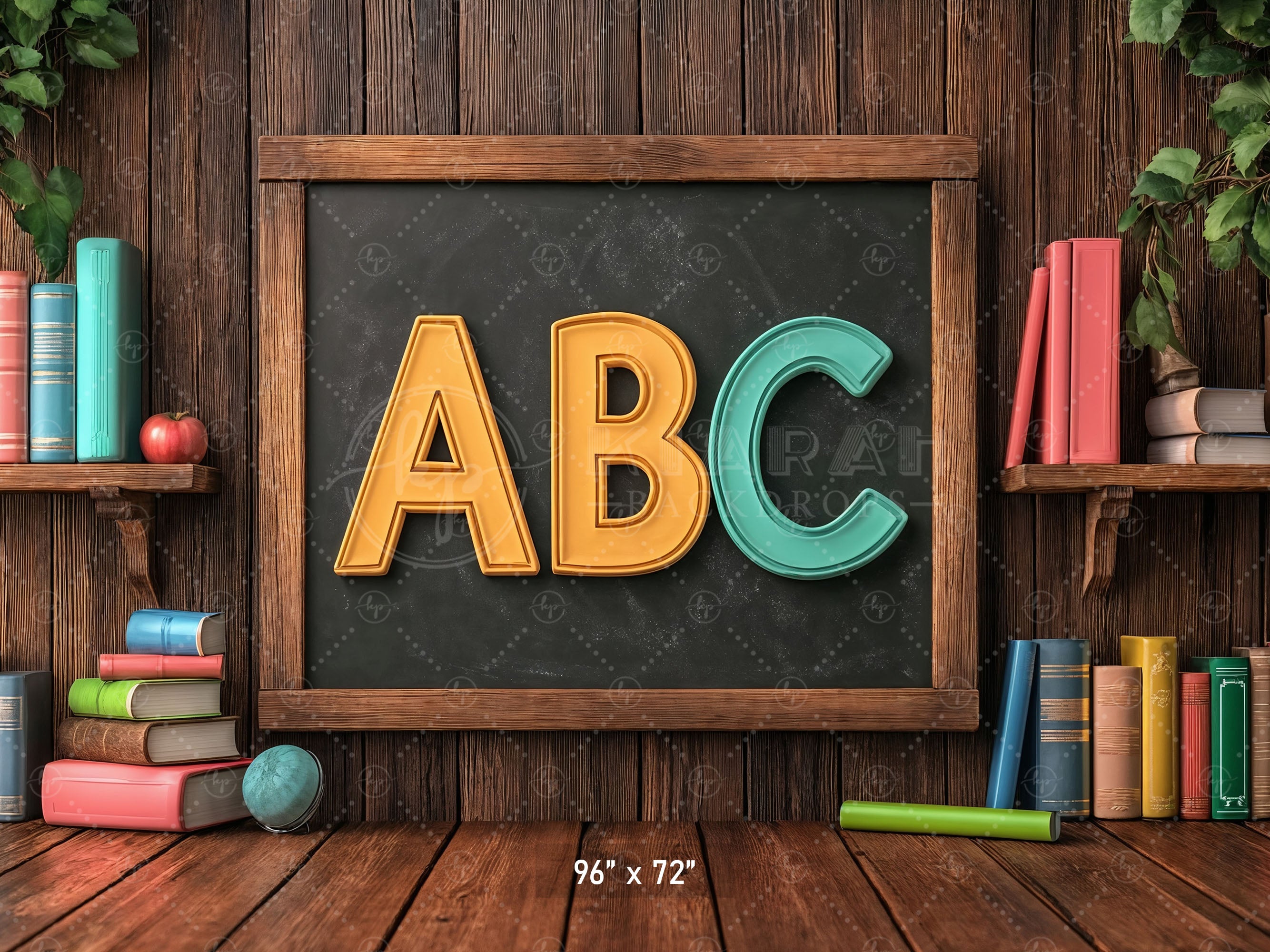 Classic Classroom ABC Chalkboard Backdrop