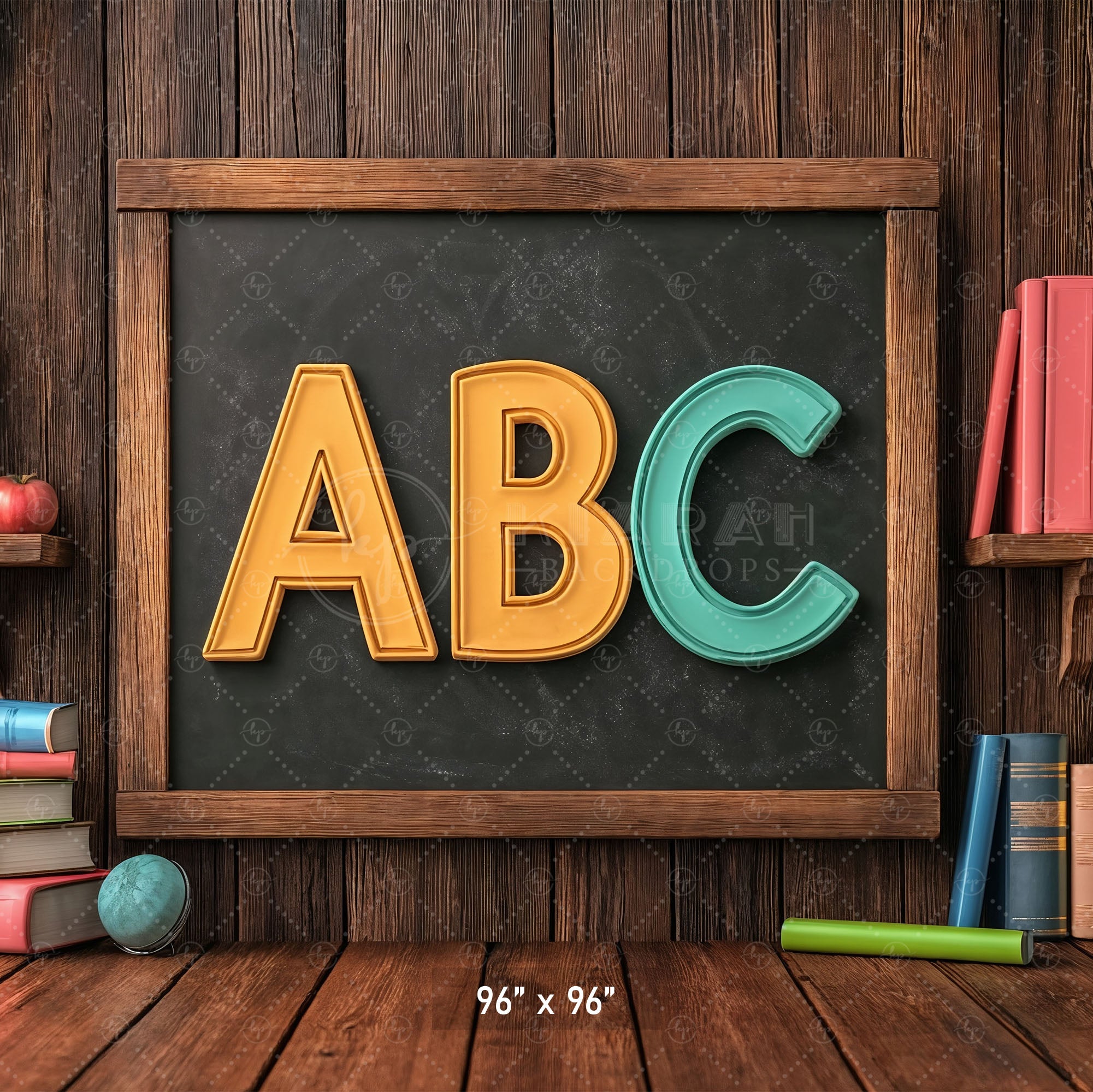 Classic Classroom ABC Chalkboard Backdrop