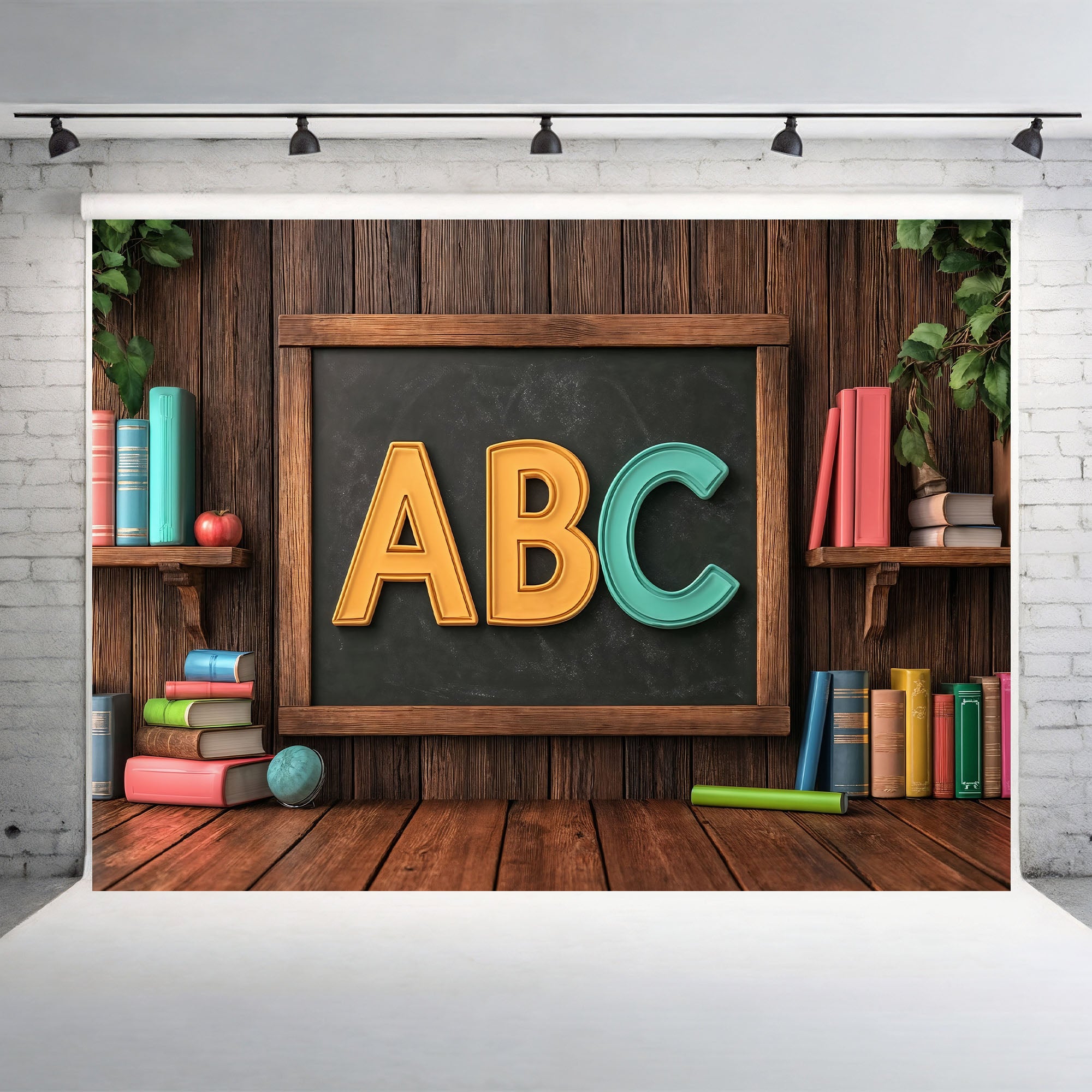 Classic Classroom ABC Chalkboard Backdrop