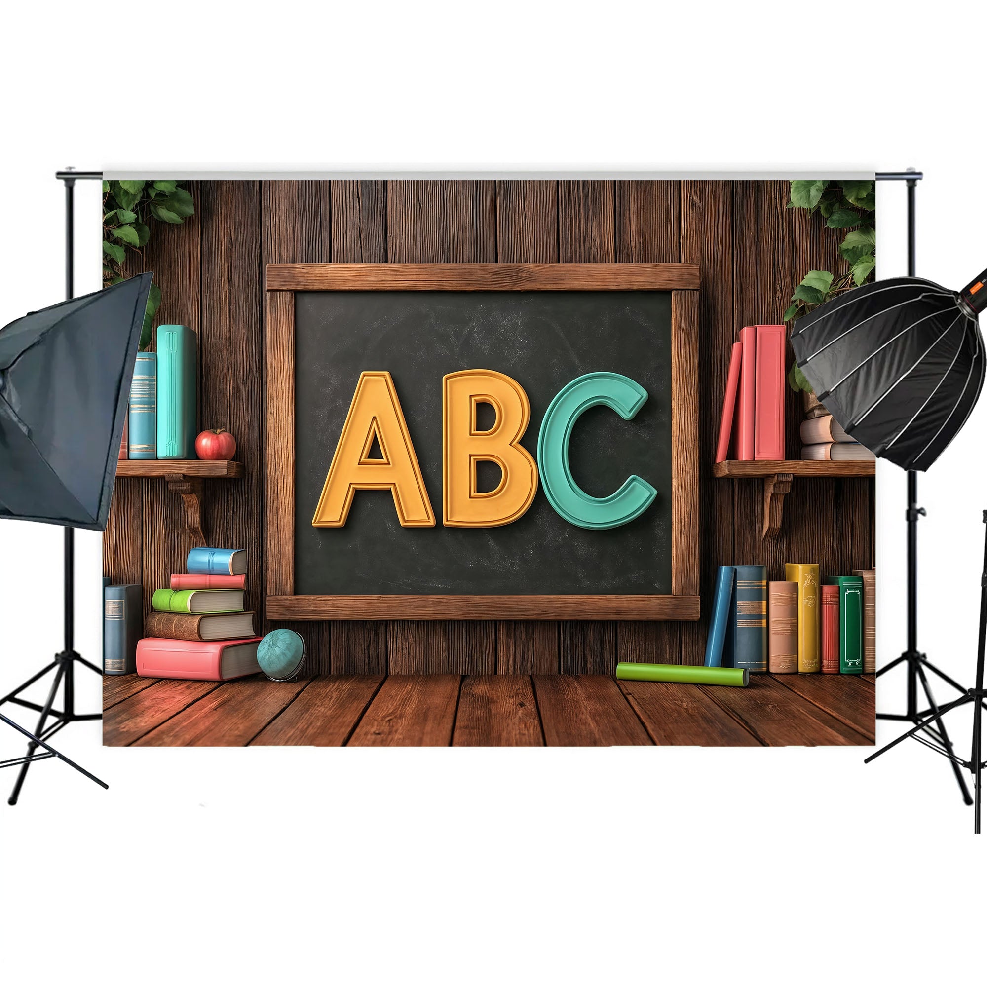 Classic Classroom ABC Chalkboard Backdrop