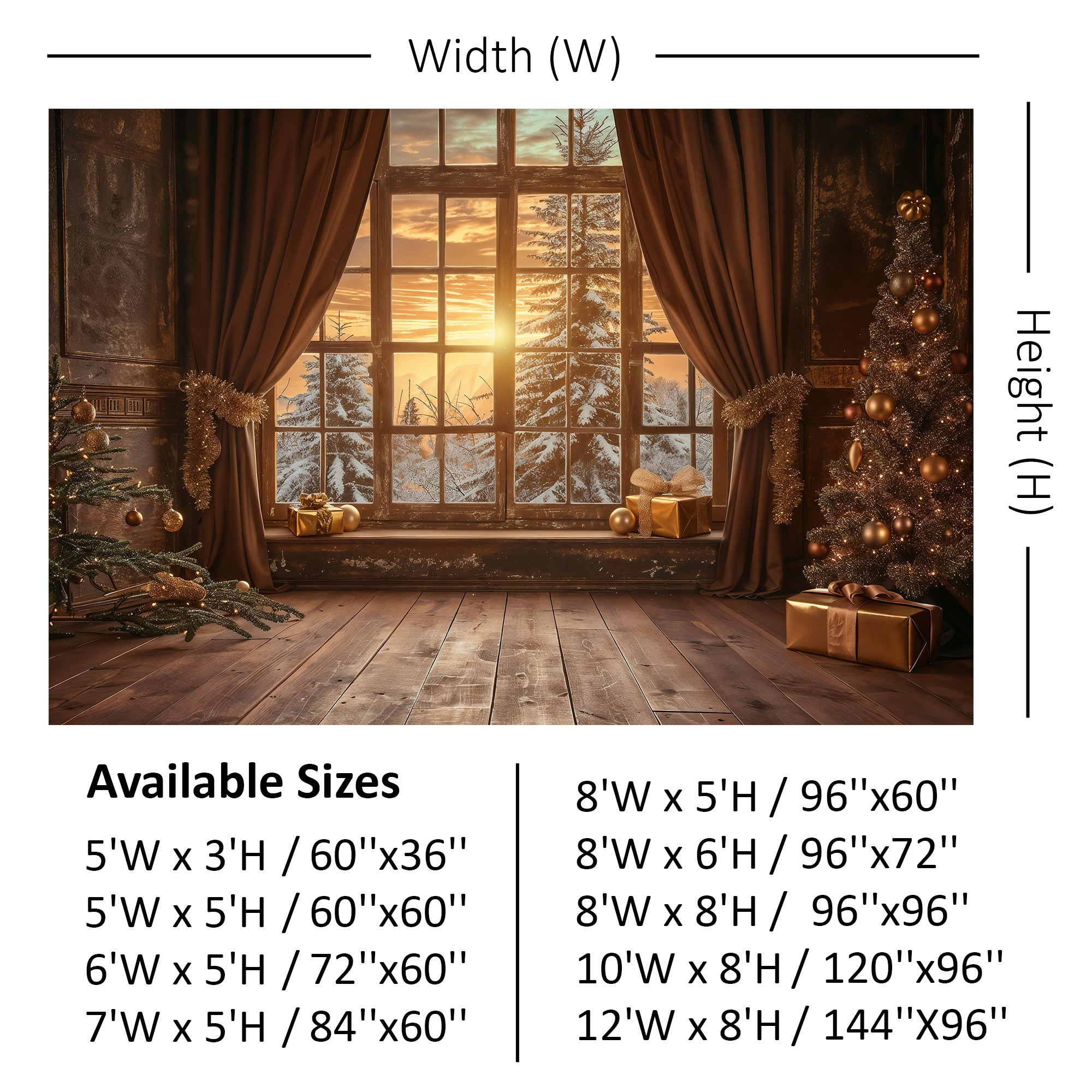 Cozy Christmas Morning Window Backdrop