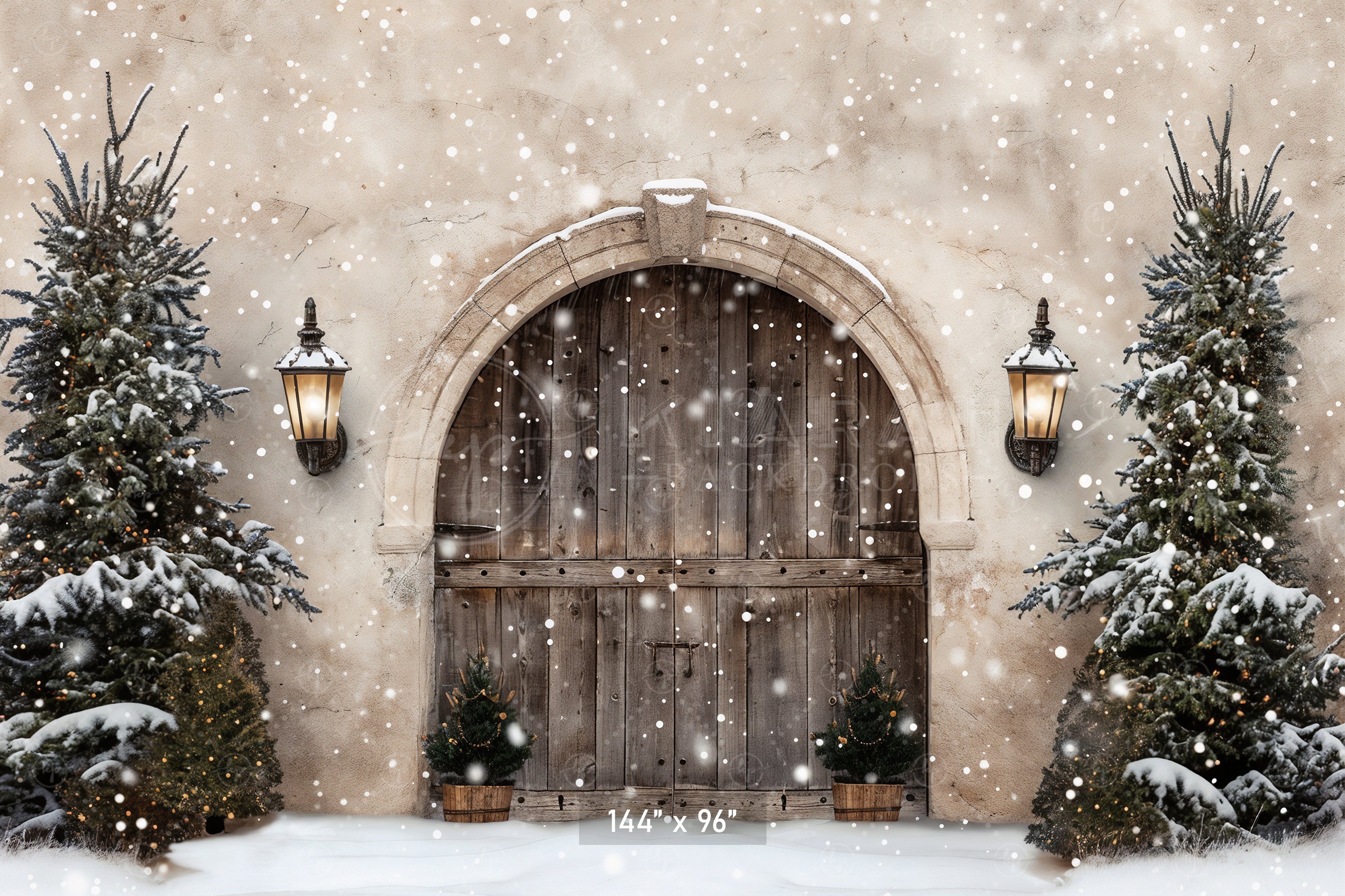 Winter Wonderland Arched Doorway Backdrop