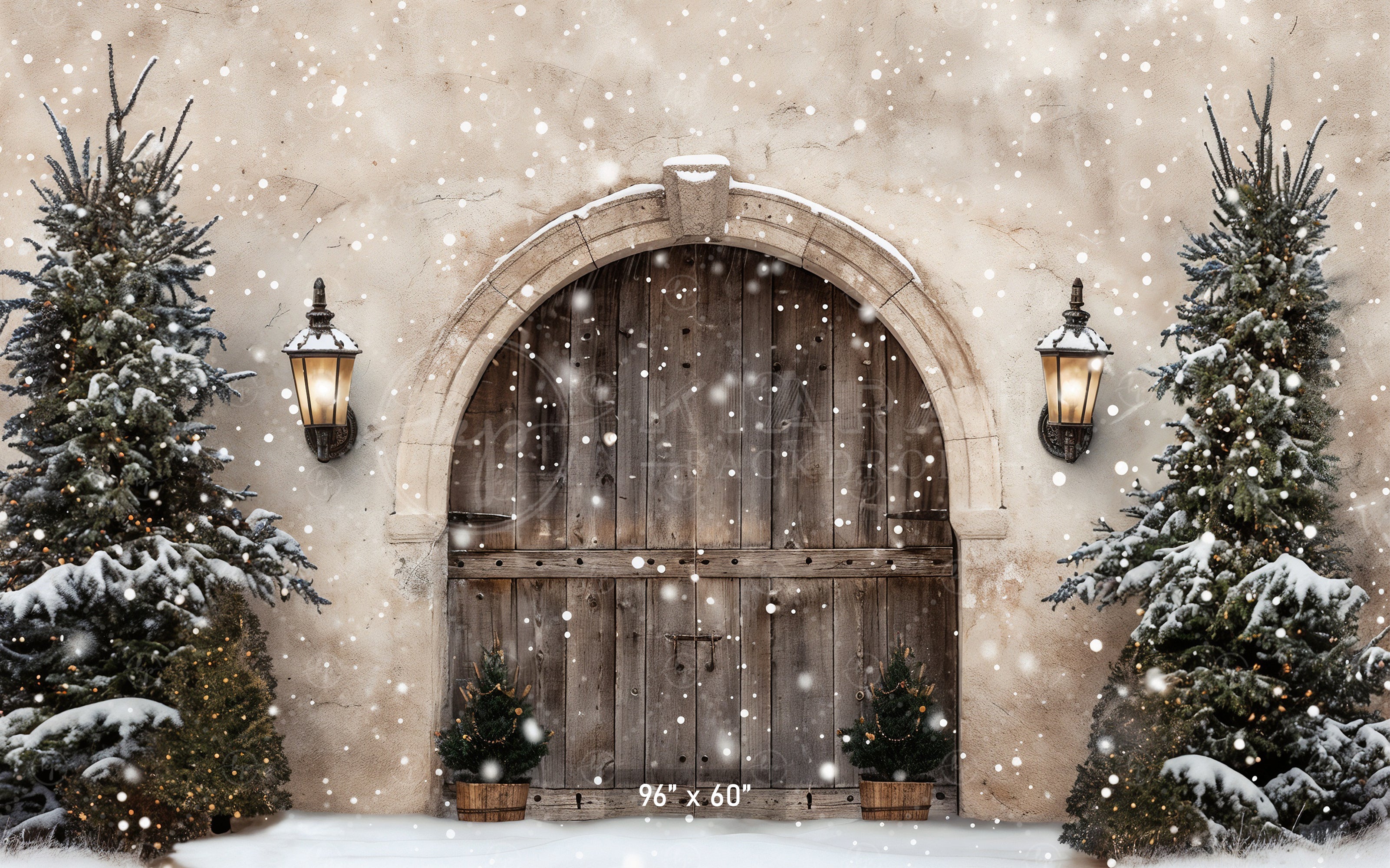 Winter Wonderland Arched Doorway Backdrop