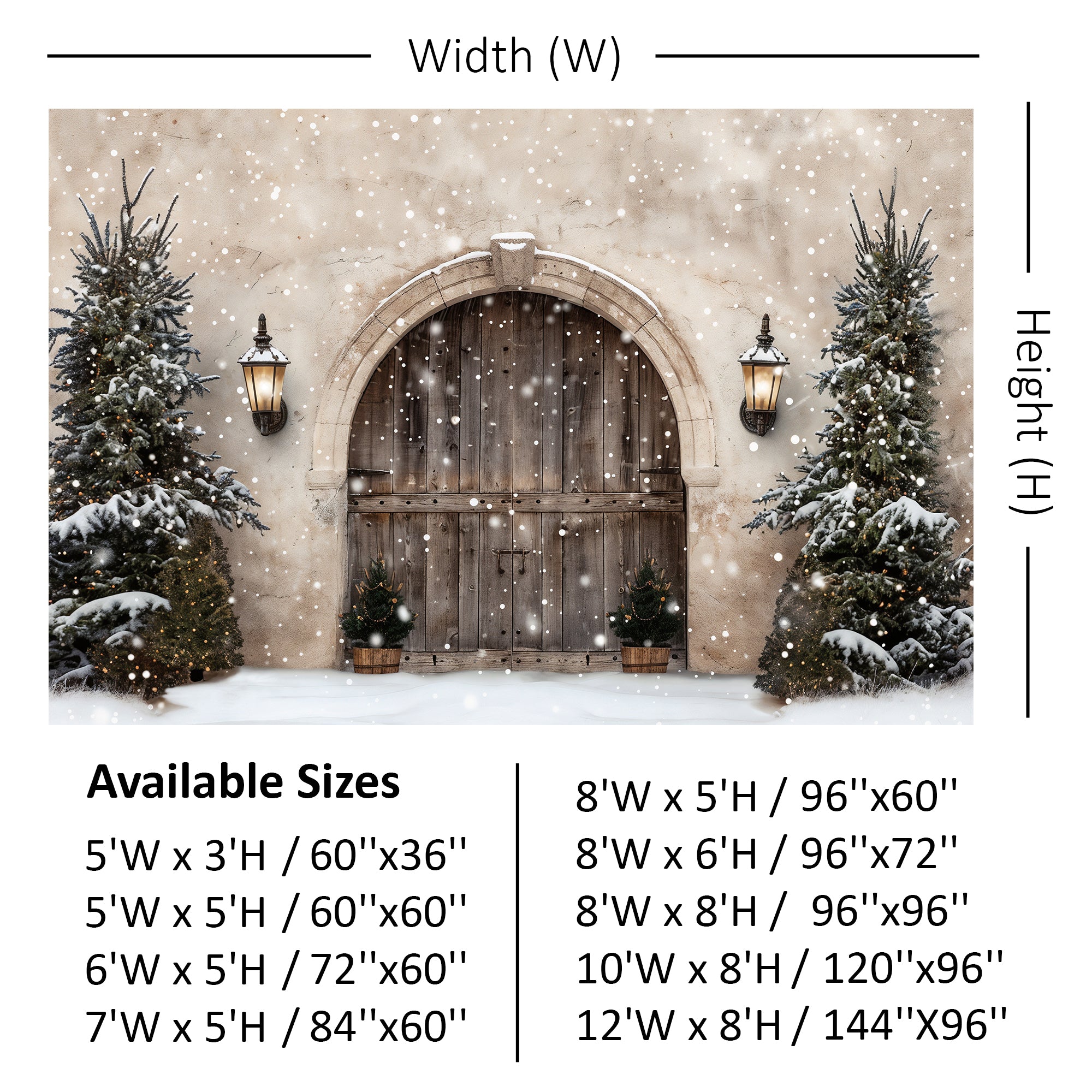 Winter Wonderland Arched Doorway Backdrop