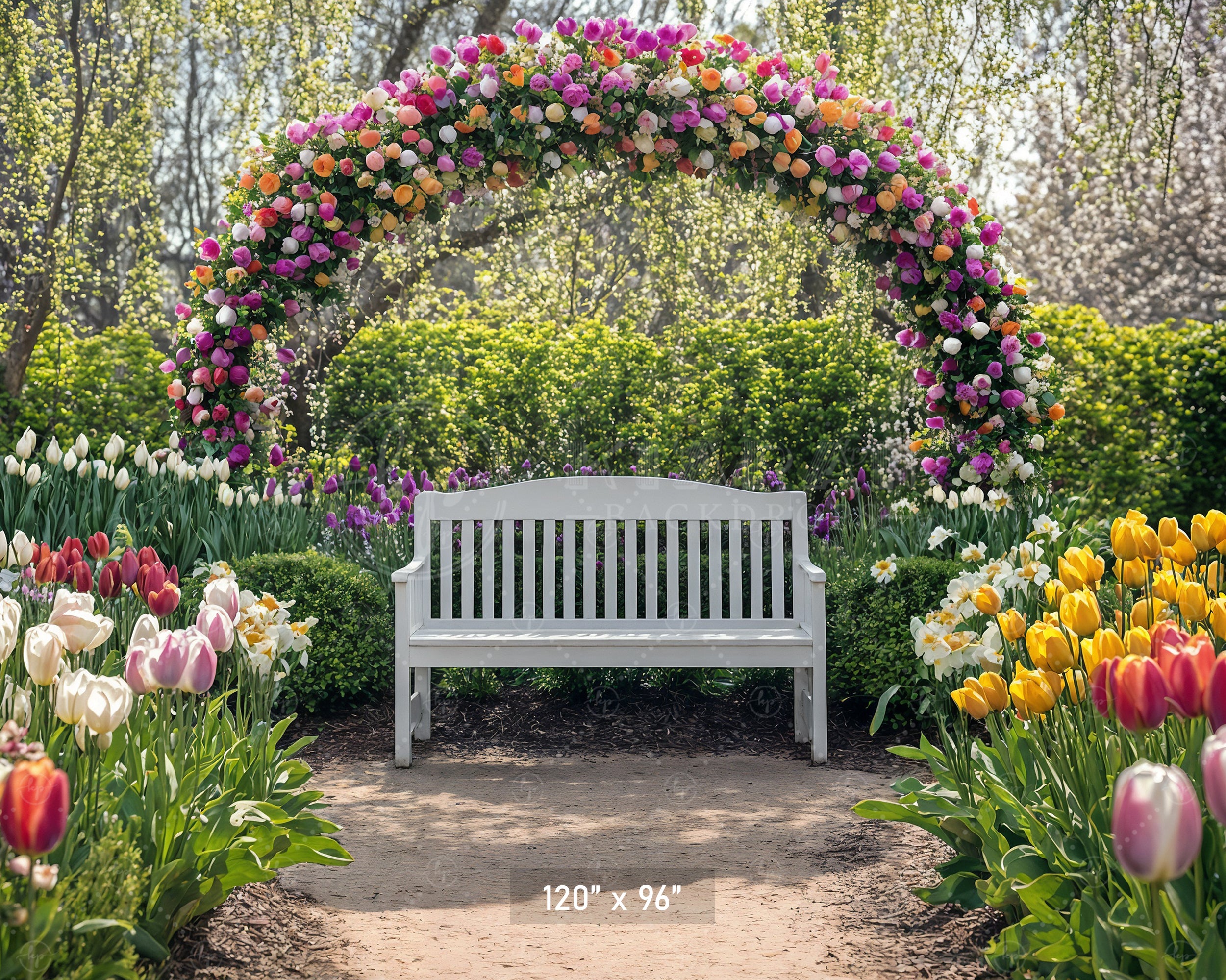 Vibrant Easter Garden Arch Backdrop