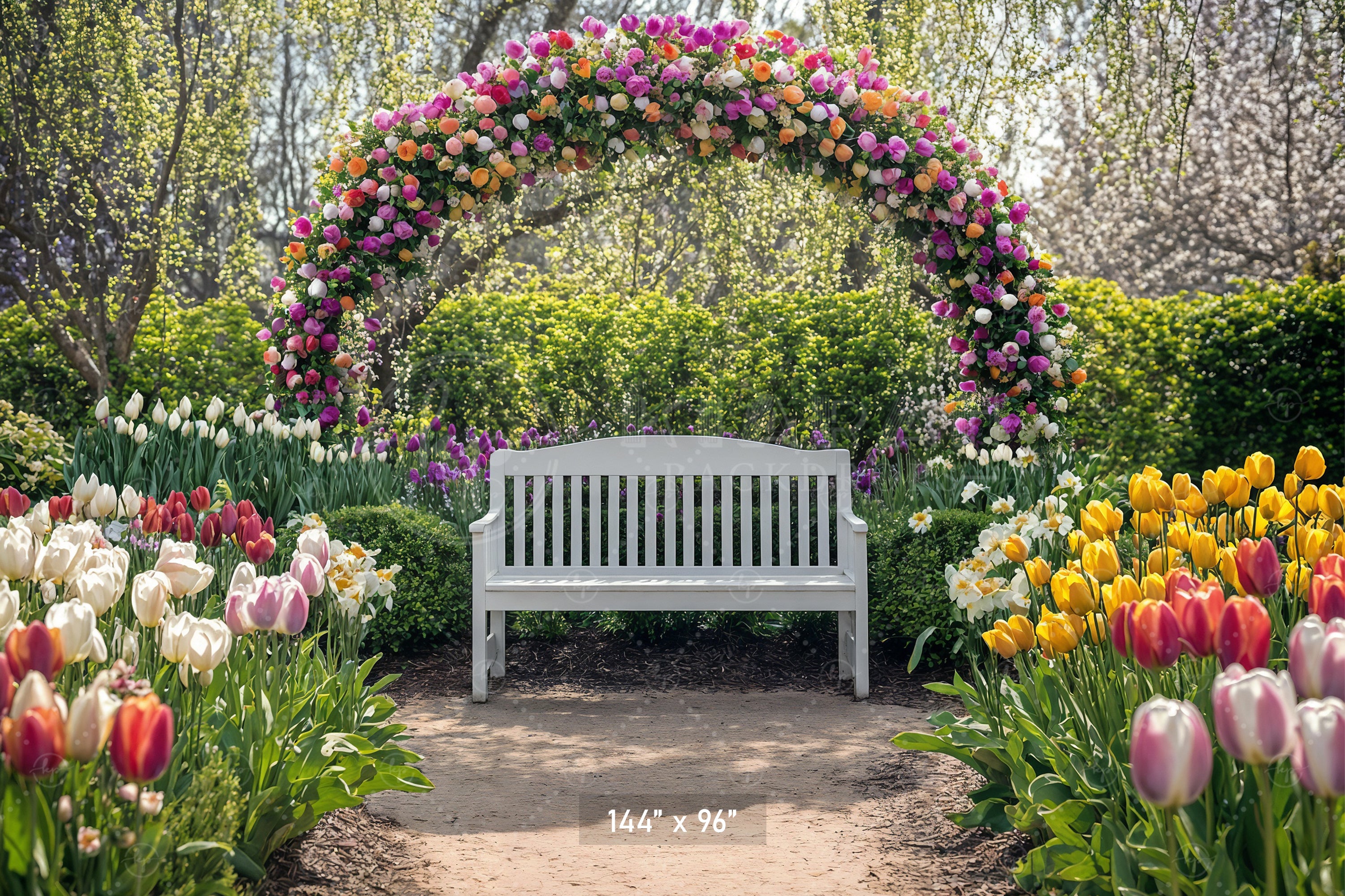 Vibrant Easter Garden Arch Backdrop