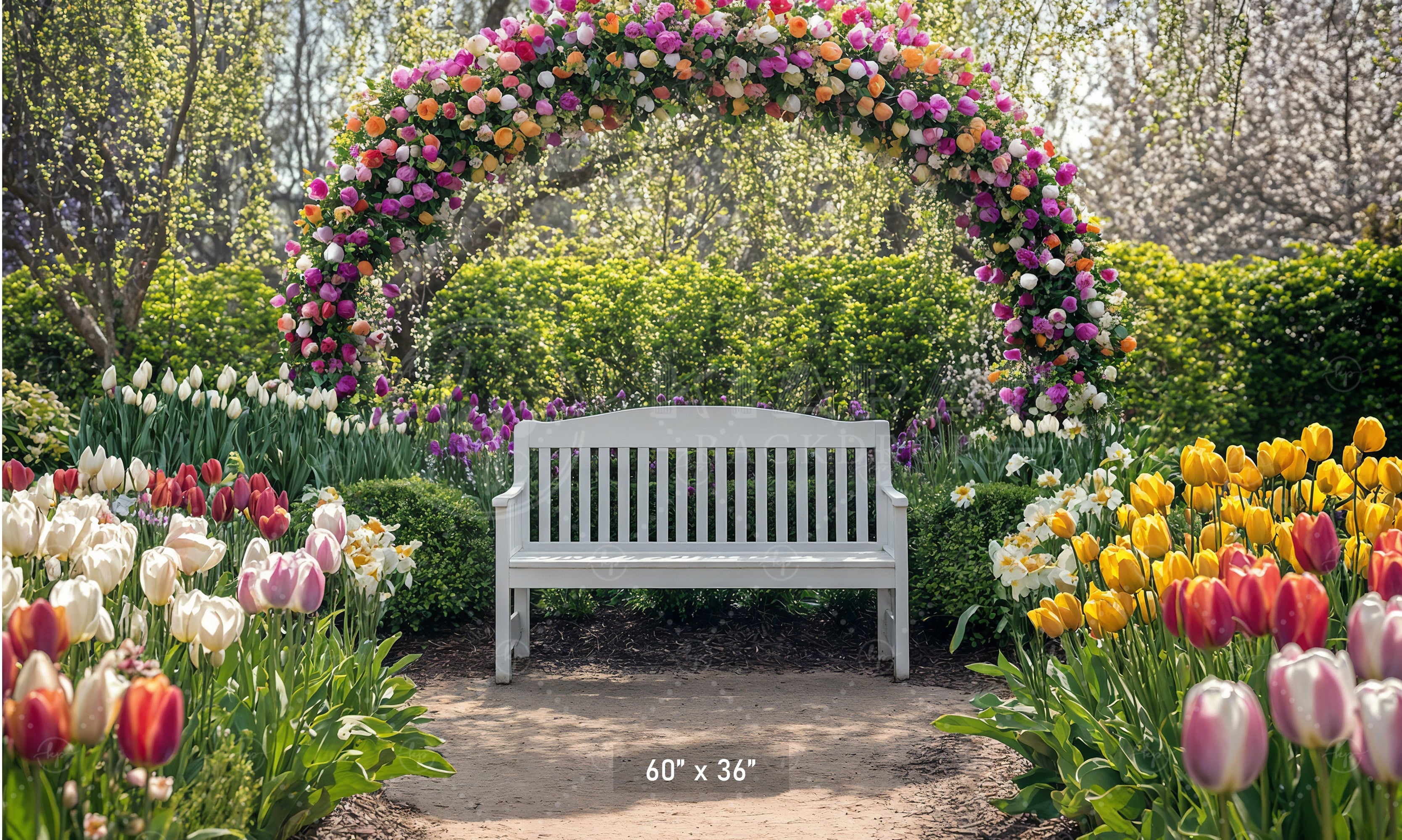 Vibrant Easter Garden Arch Backdrop
