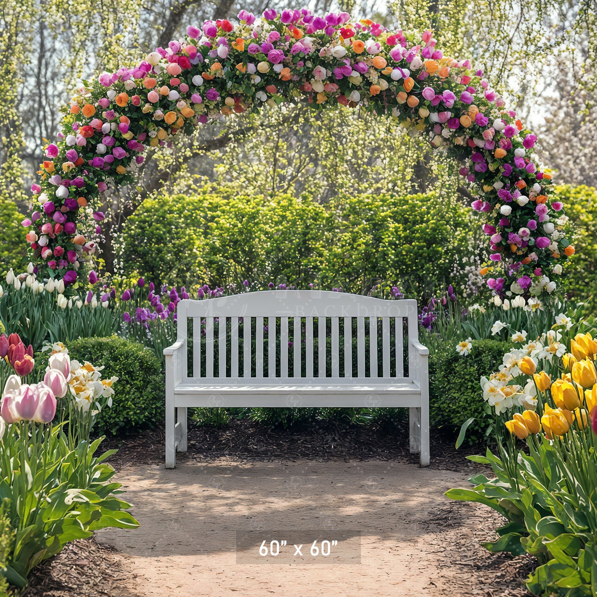 Vibrant Easter Garden Arch Backdrop