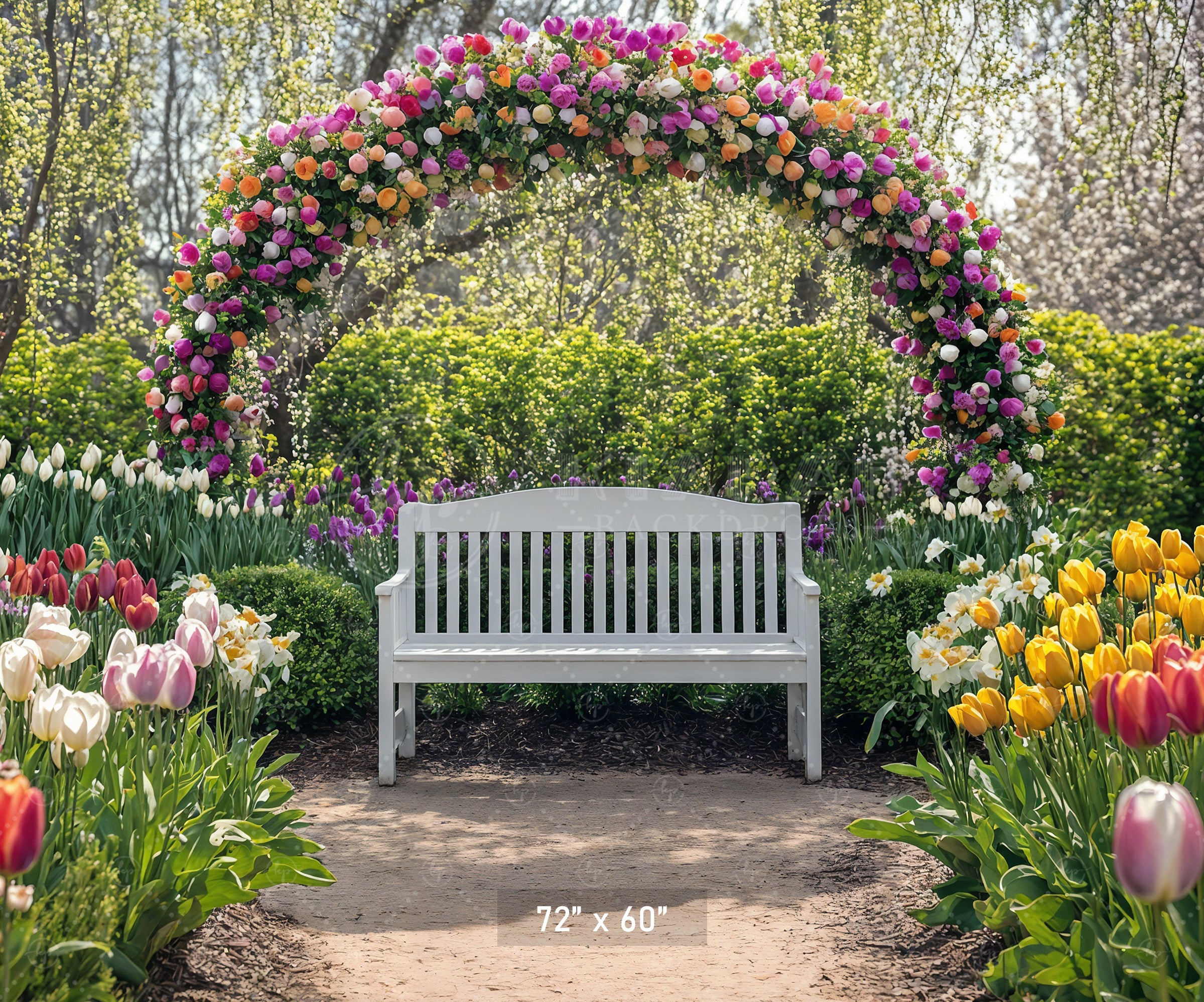 Vibrant Easter Garden Arch Backdrop