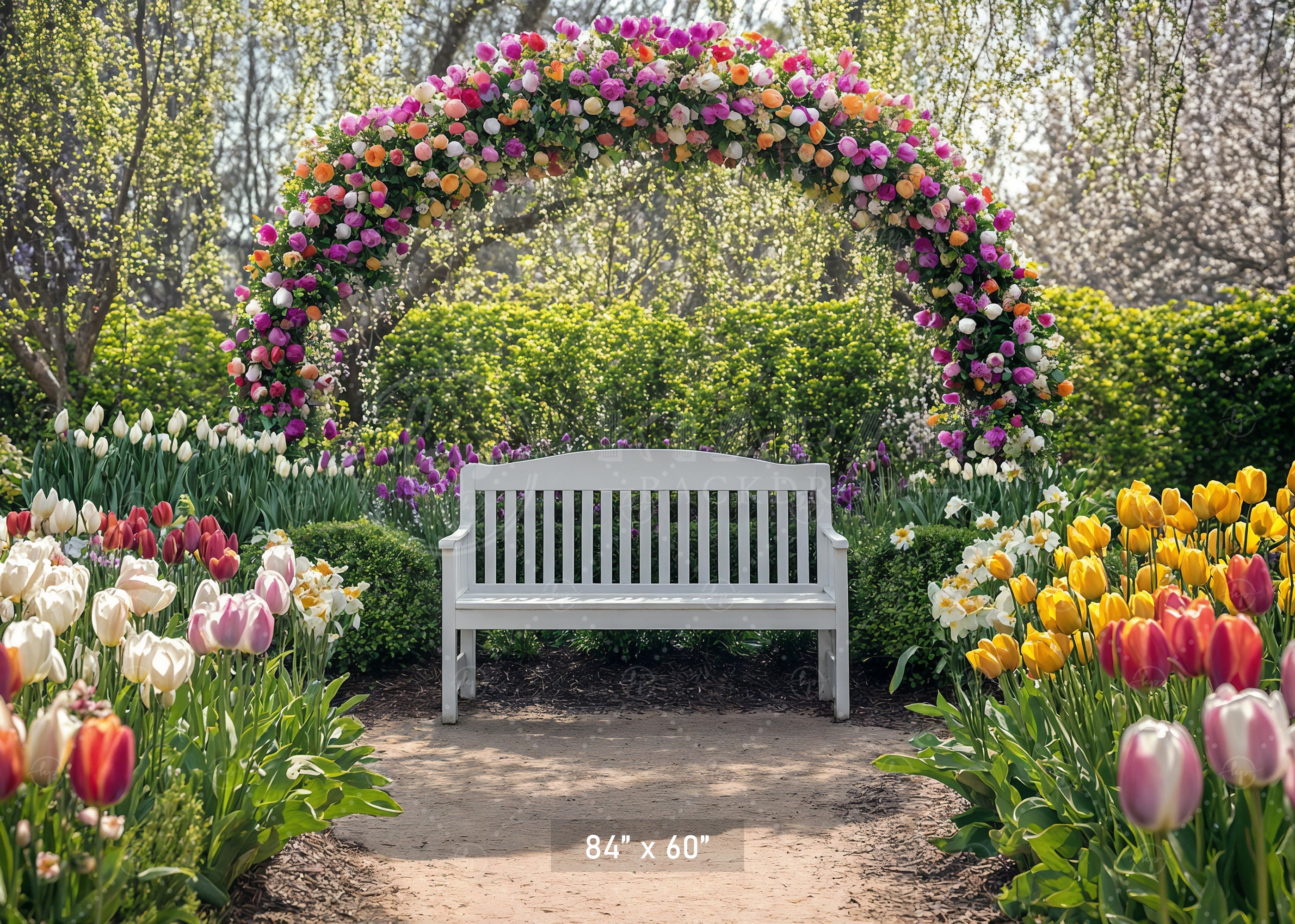Vibrant Easter Garden Arch Backdrop