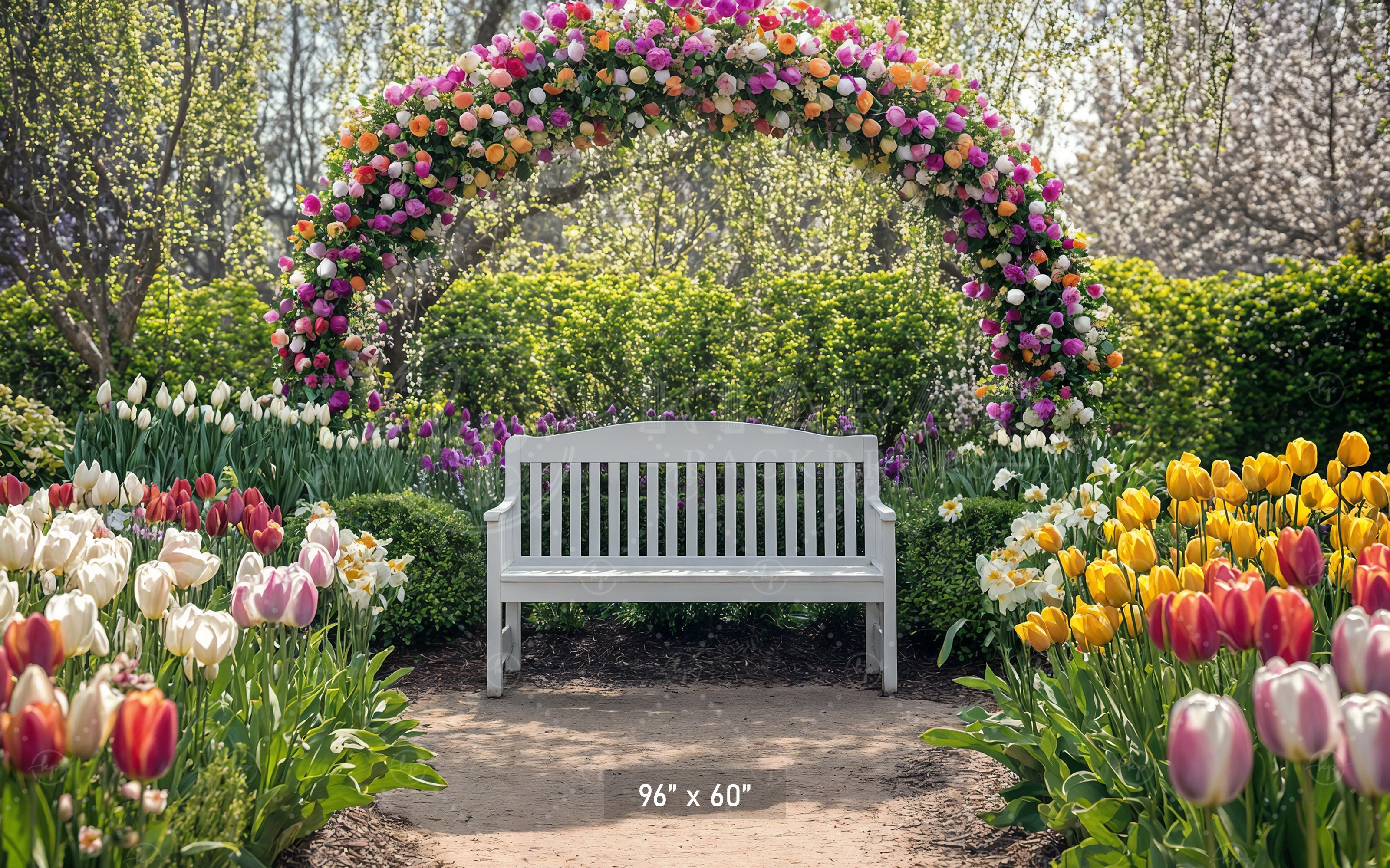 Vibrant Easter Garden Arch Backdrop