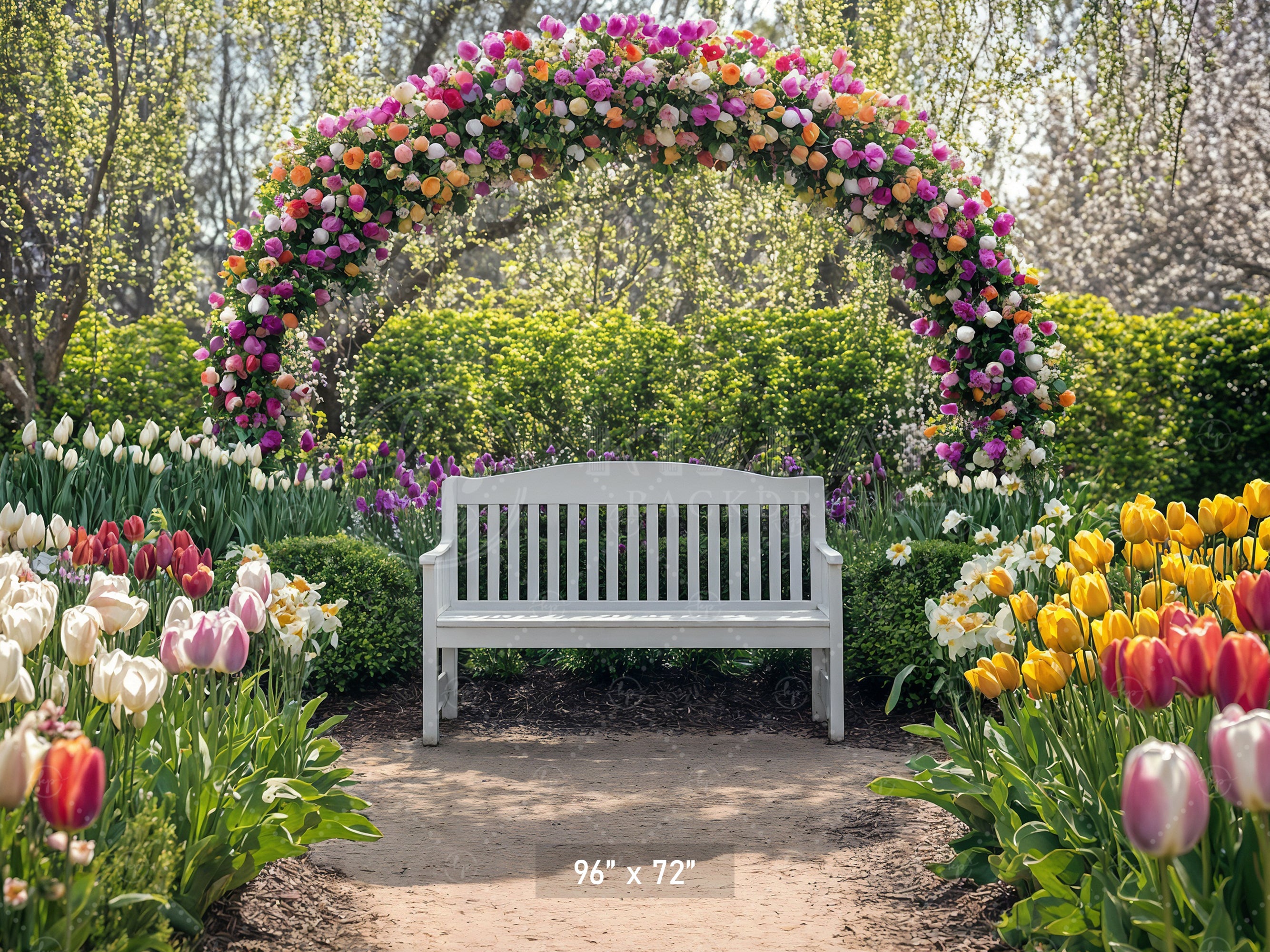Vibrant Easter Garden Arch Backdrop