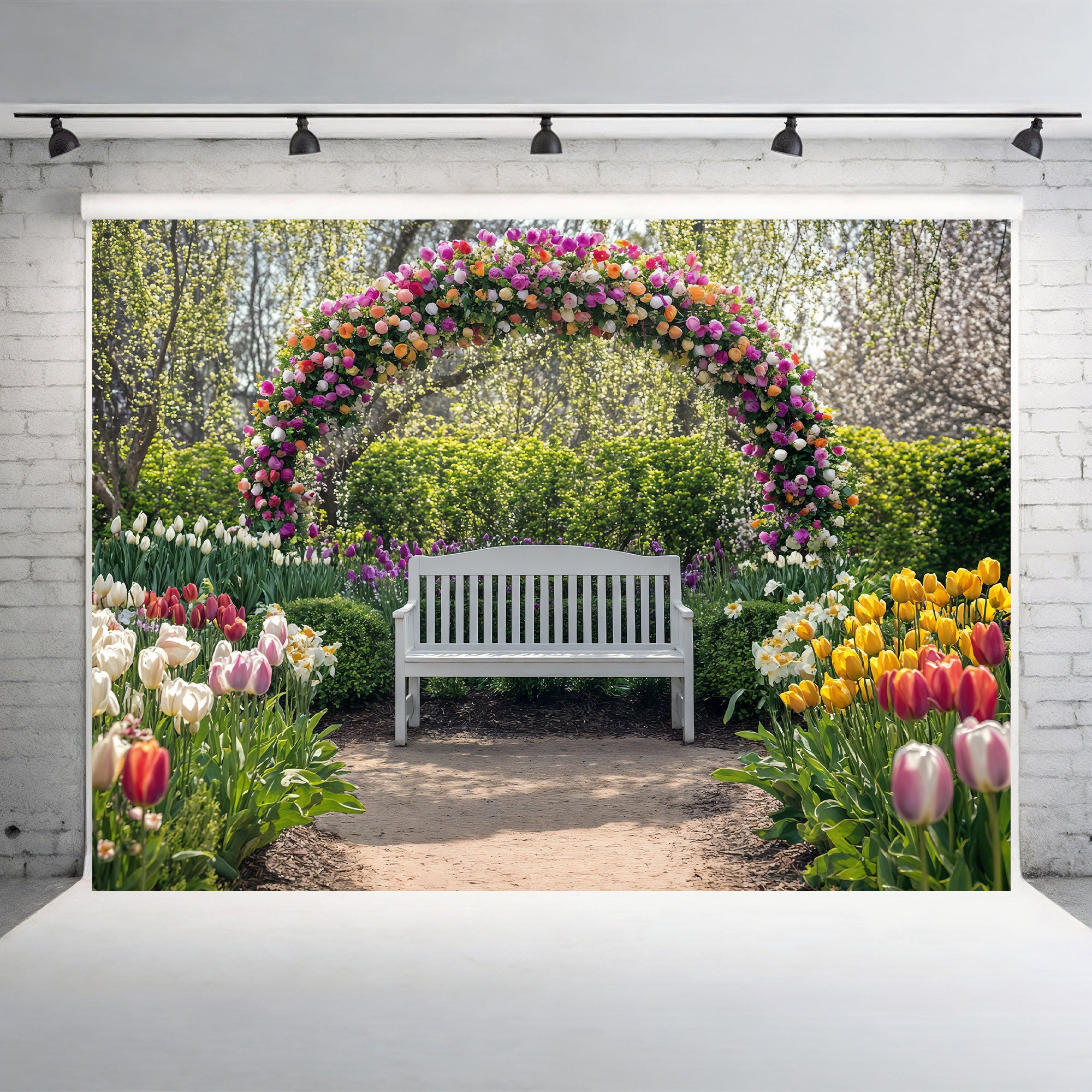 Vibrant Easter Garden Arch Backdrop