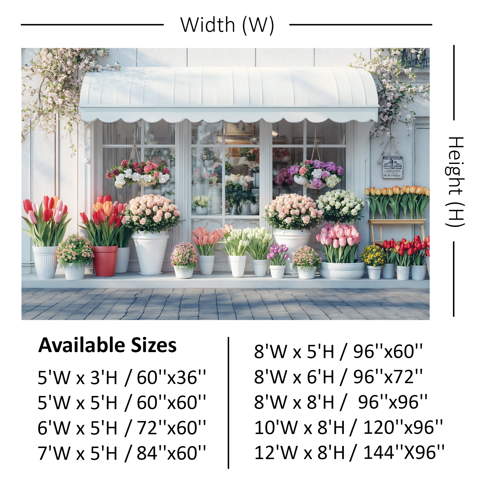 Picturesque Flower Shop Front Backdrop