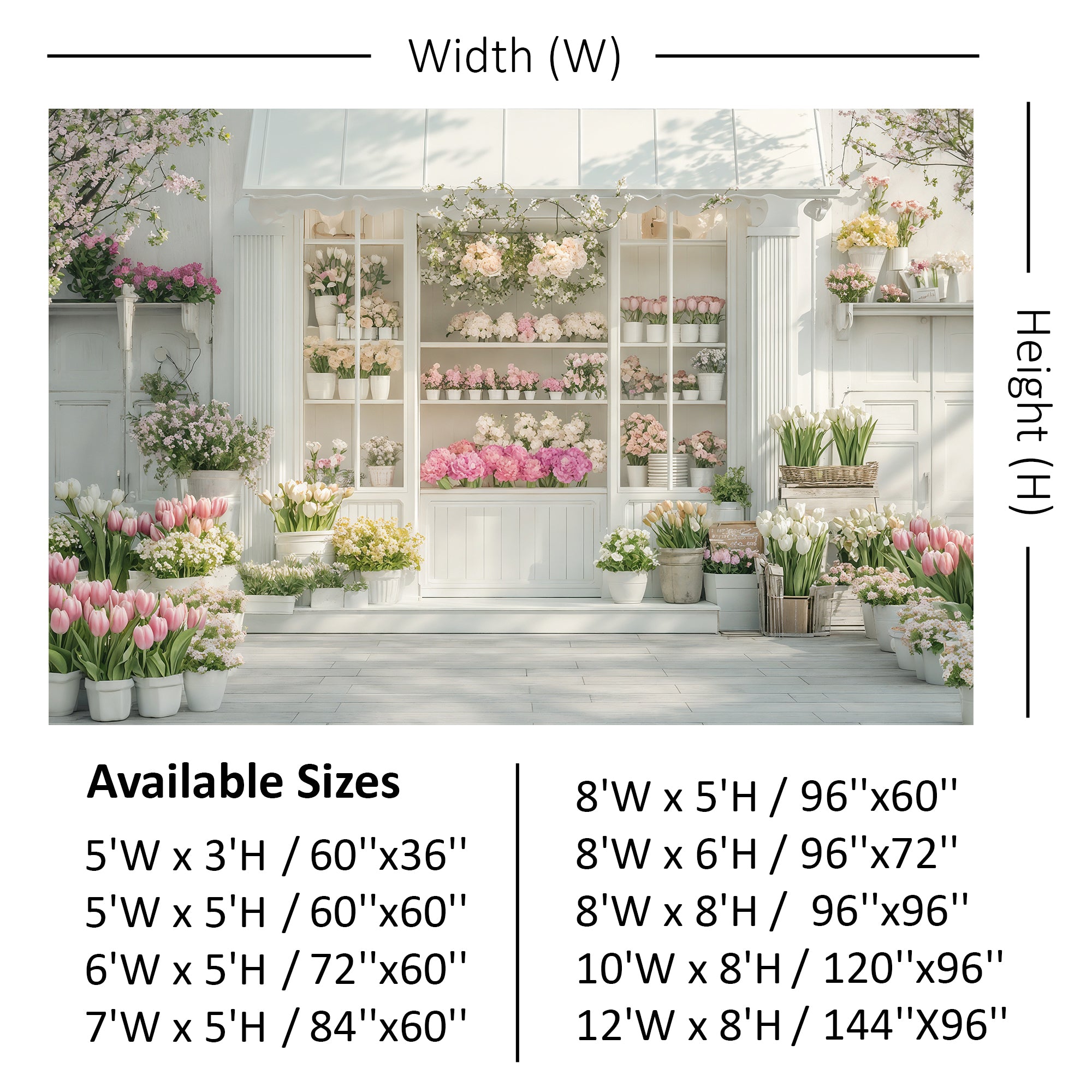 Chic Floral Boutique Facade Backdrop