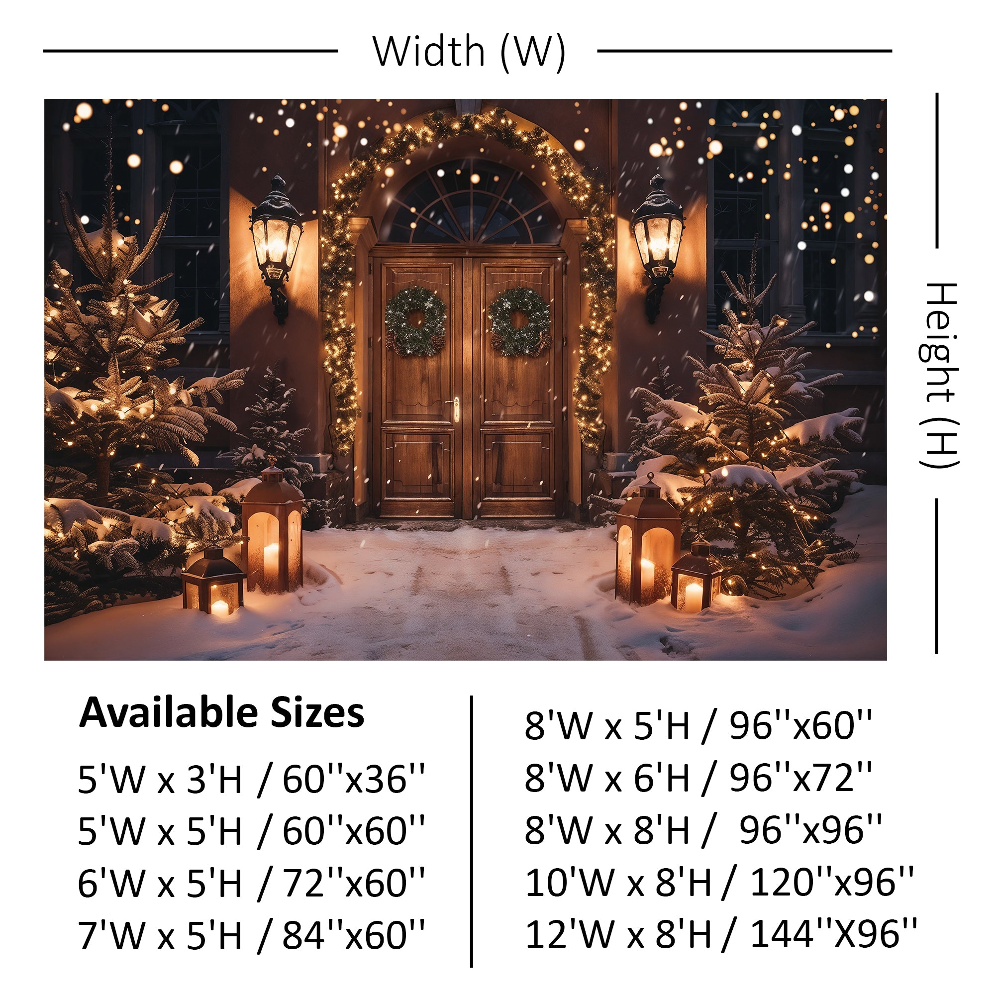 Elegant Christmas Doorway Glow Backdrop
