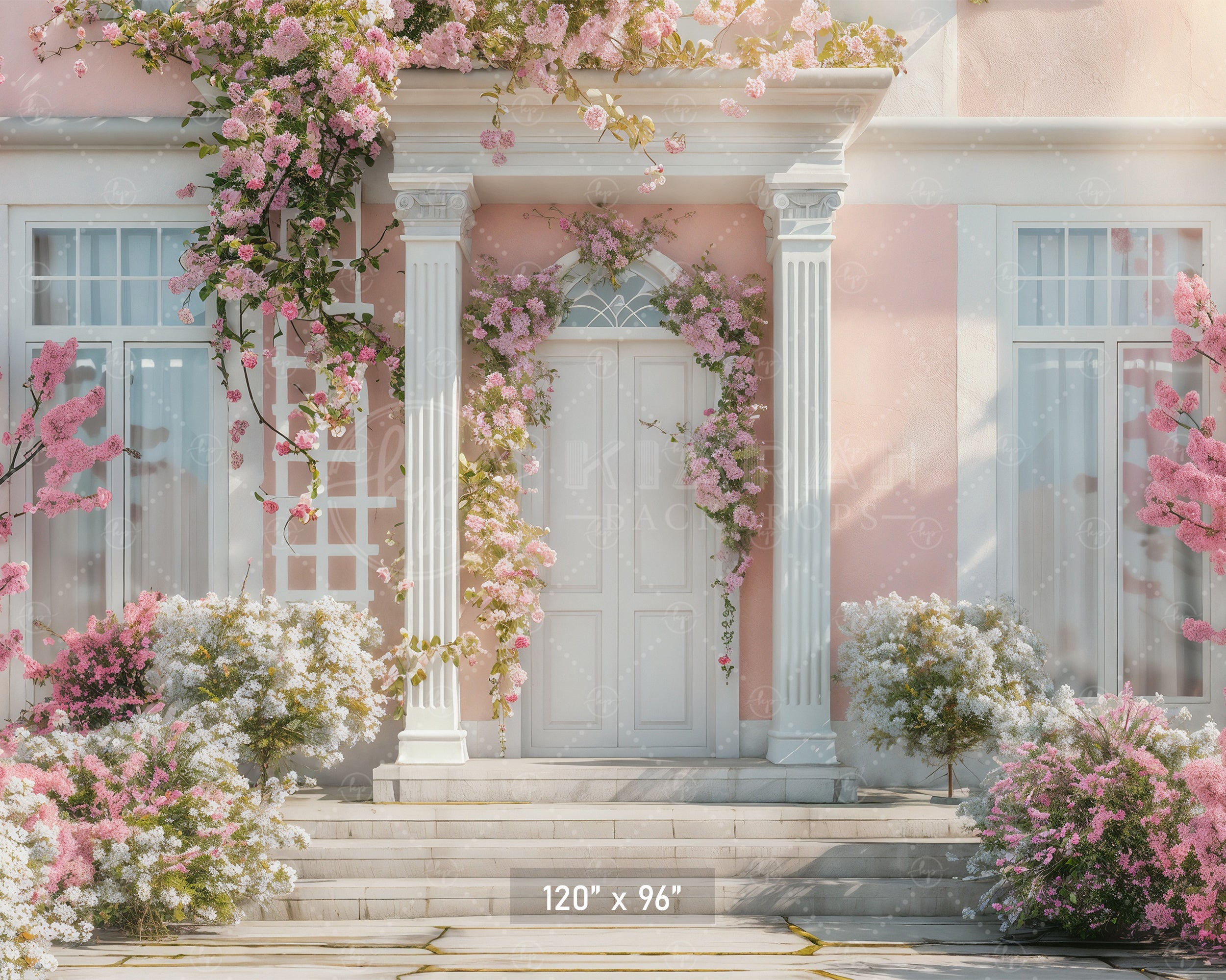 Spring Blossom Manor Entrance Backdrop