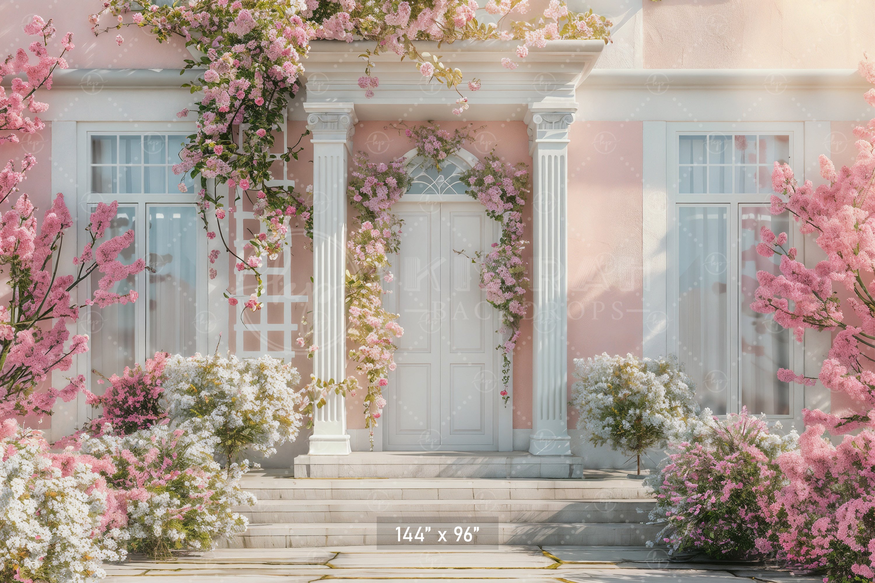 Spring Blossom Manor Entrance Backdrop