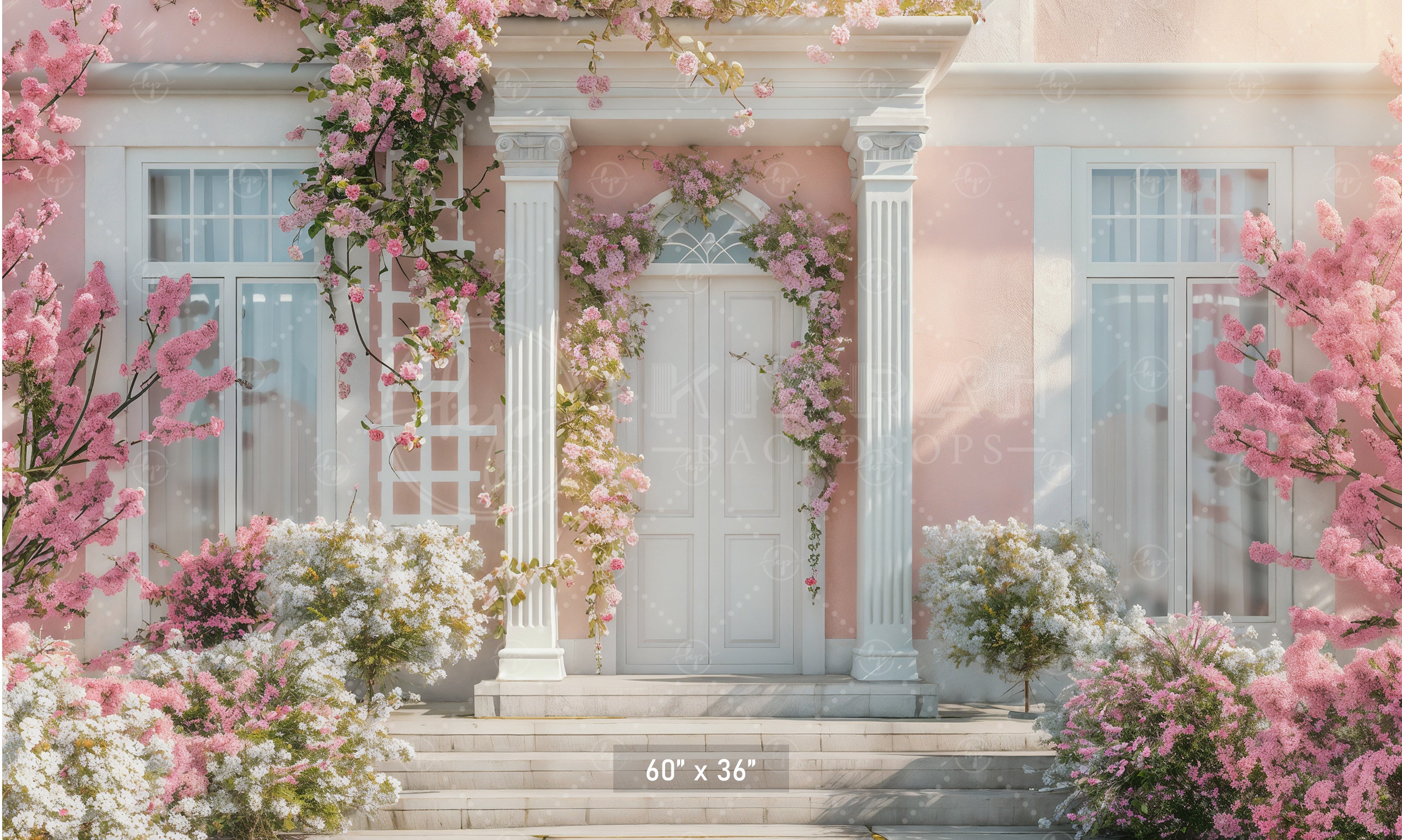 Spring Blossom Manor Entrance Backdrop