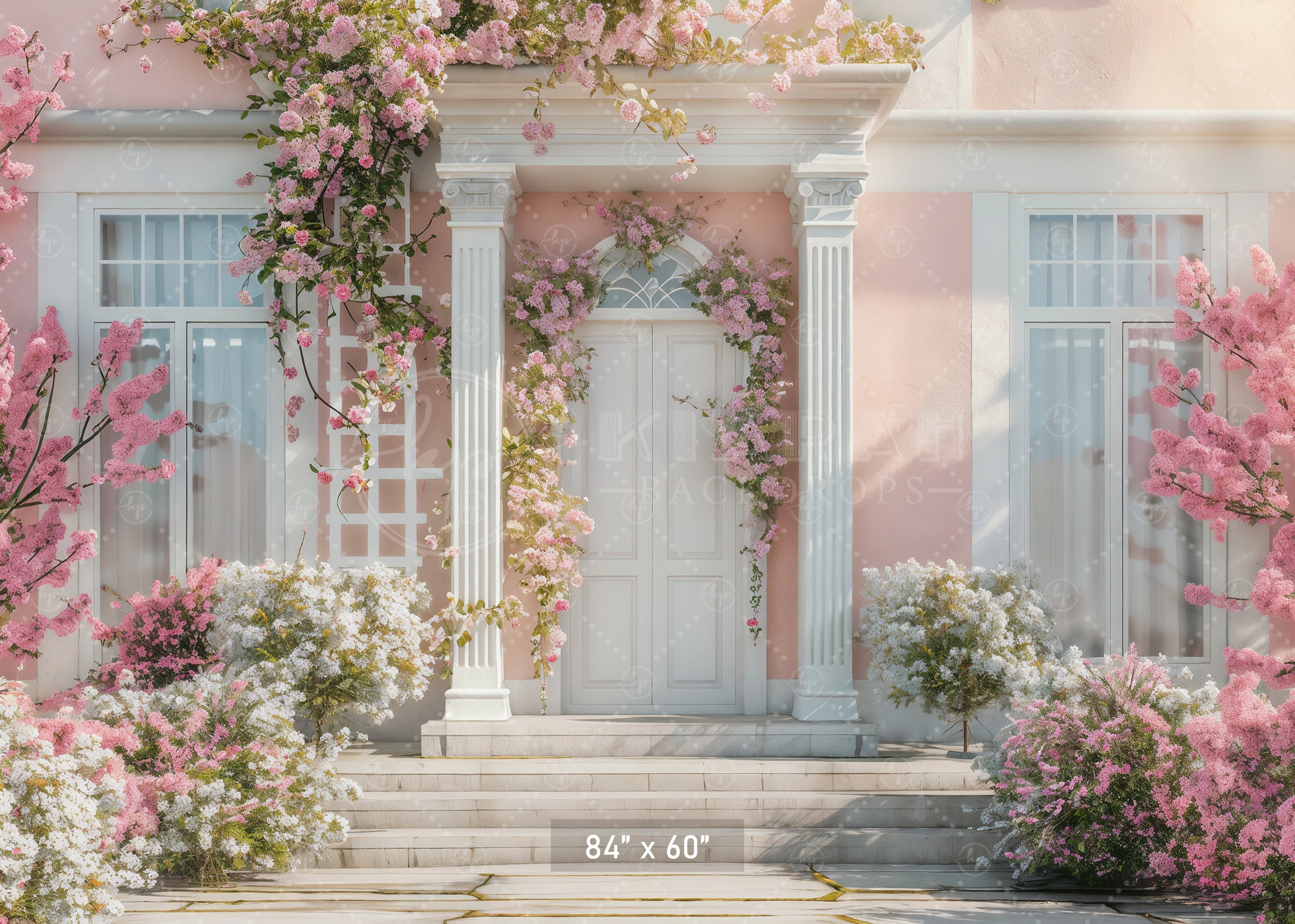 Spring Blossom Manor Entrance Backdrop