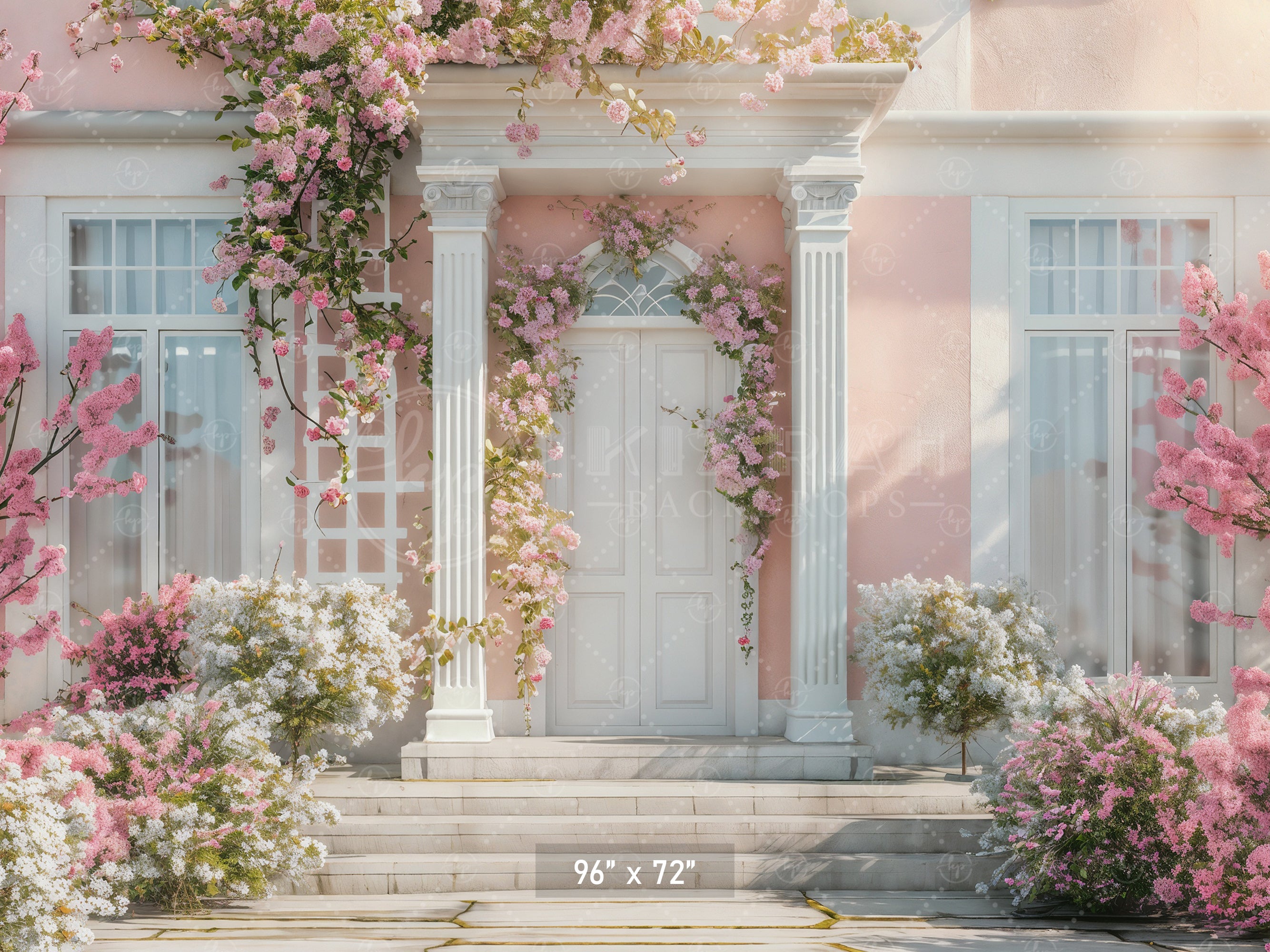 Spring Blossom Manor Entrance Backdrop