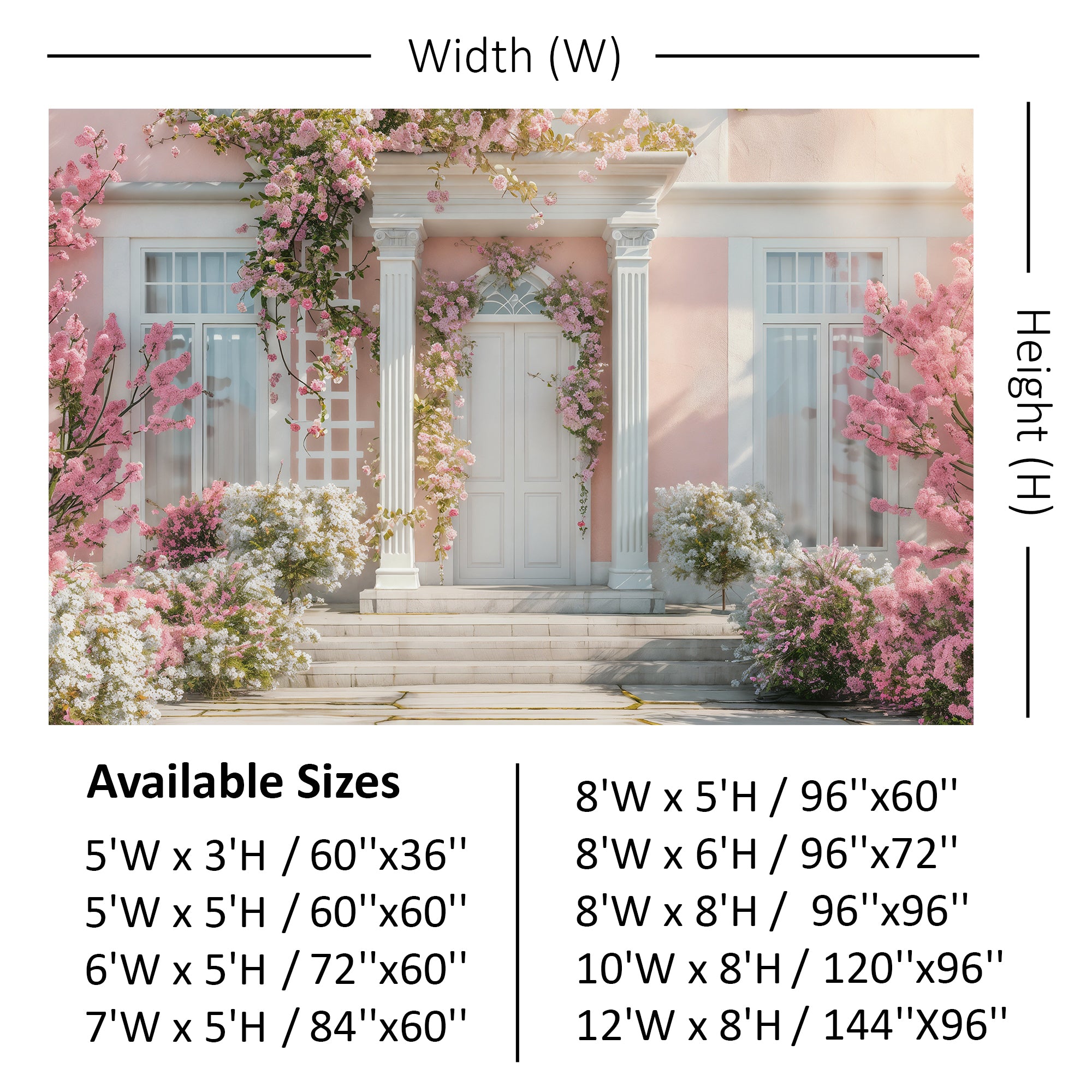 Spring Blossom Manor Entrance Backdrop