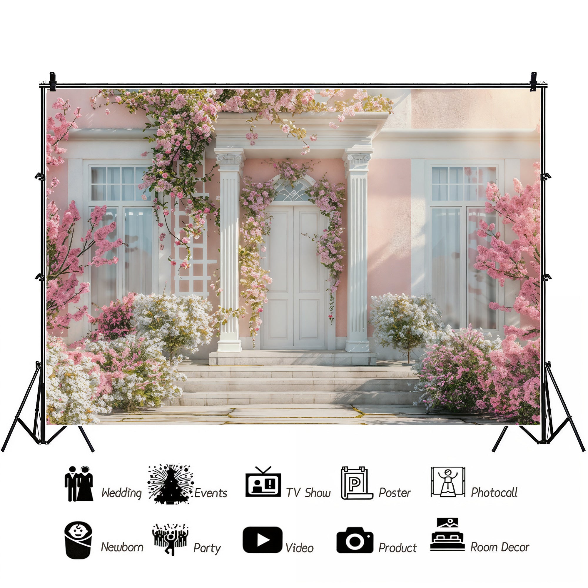 Spring Blossom Manor Entrance Backdrop
