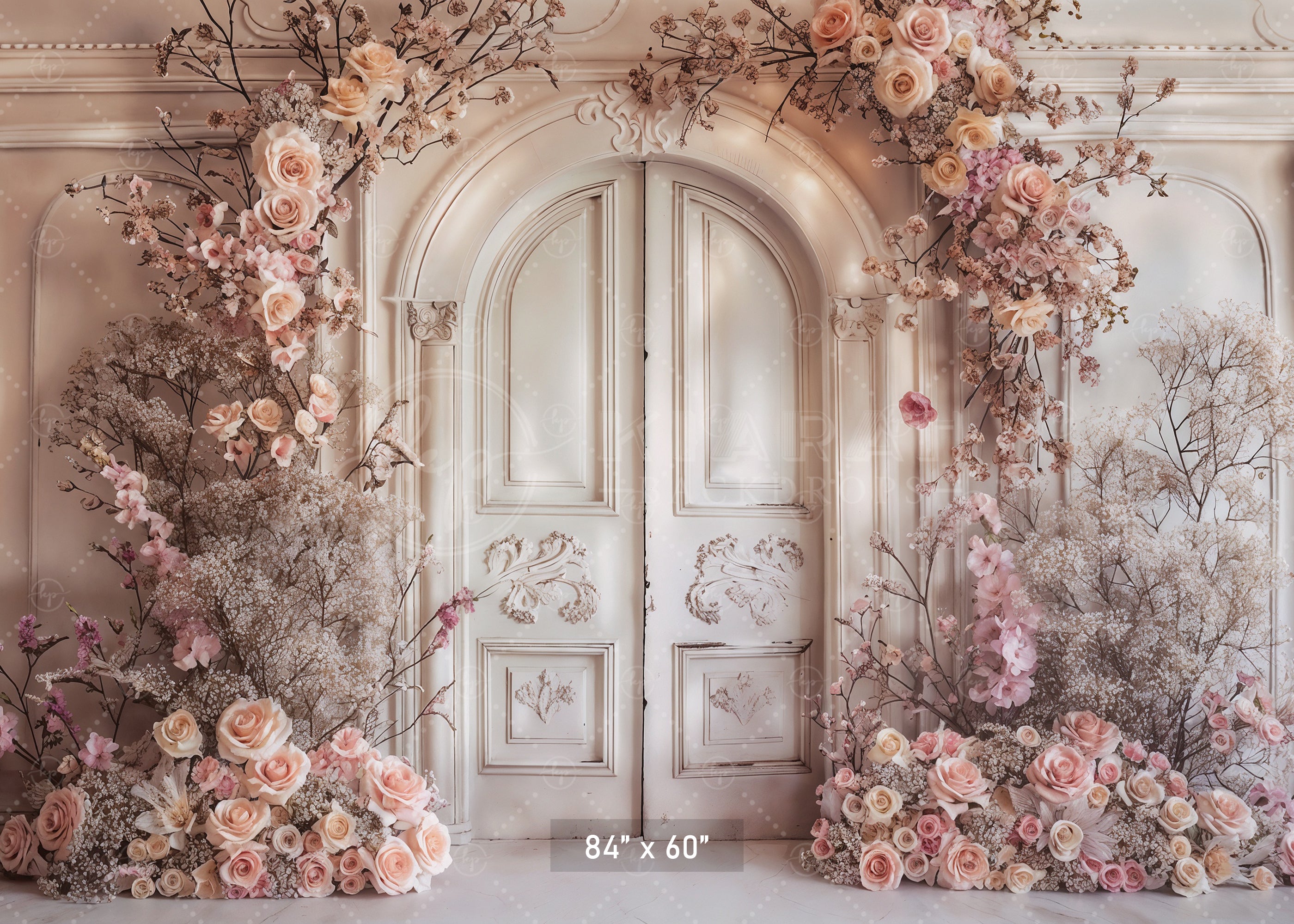 Romantic Floral Archway Door Backdrop