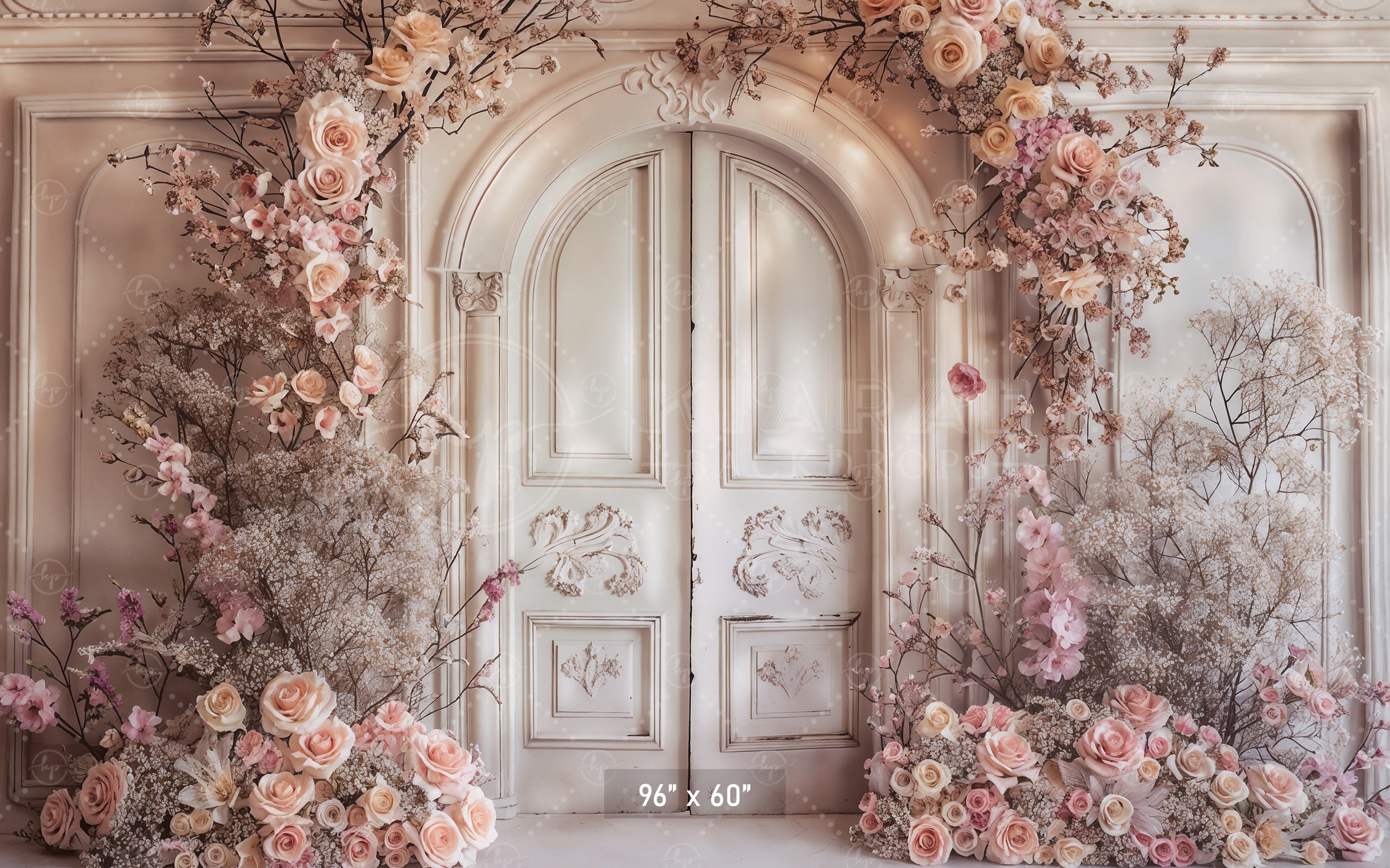 Romantic Floral Archway Door Backdrop