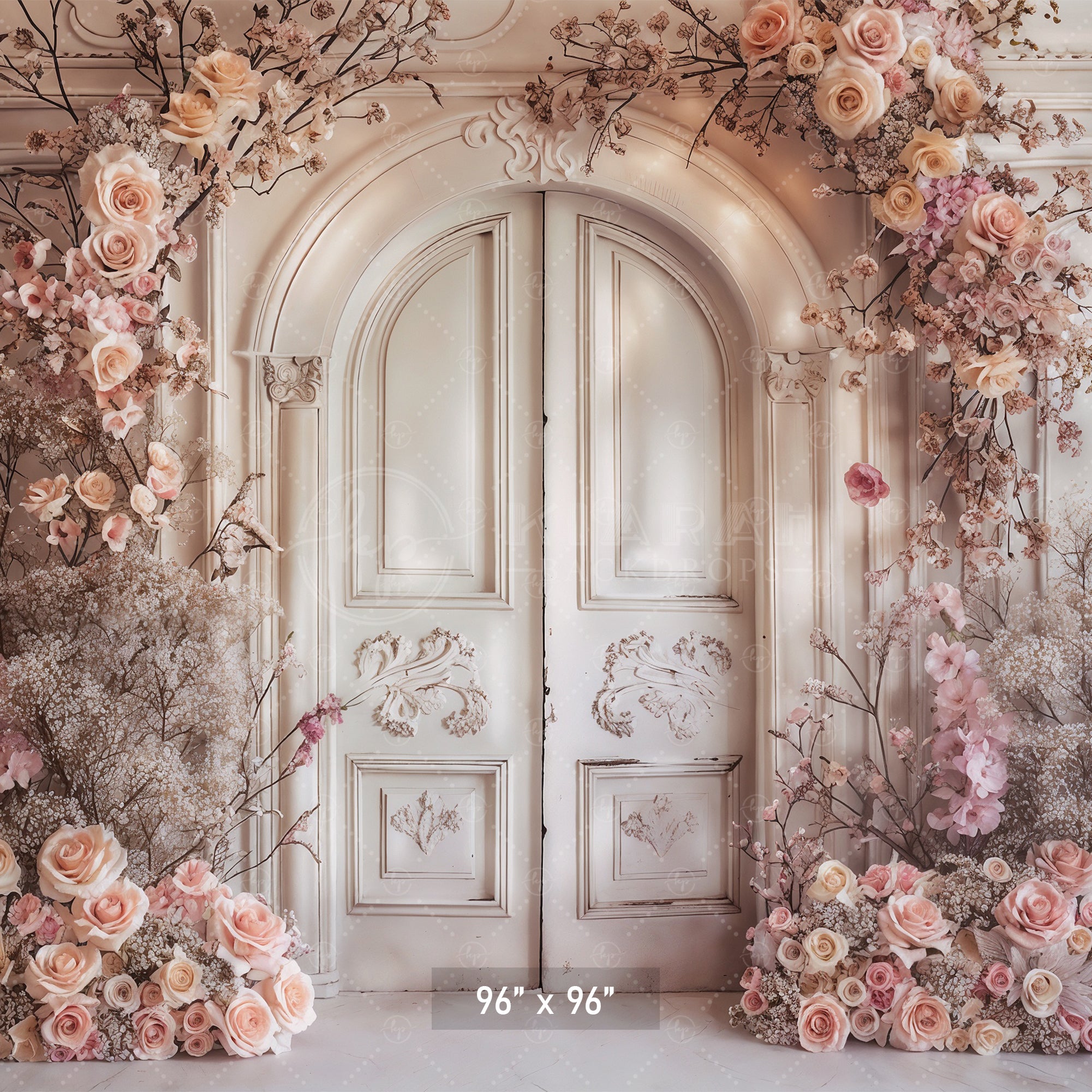Romantic Floral Archway Door Backdrop