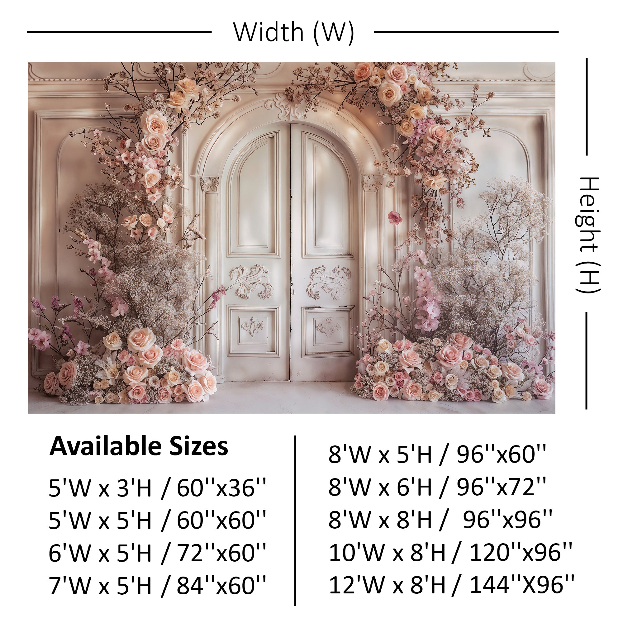 Romantic Floral Archway Door Backdrop