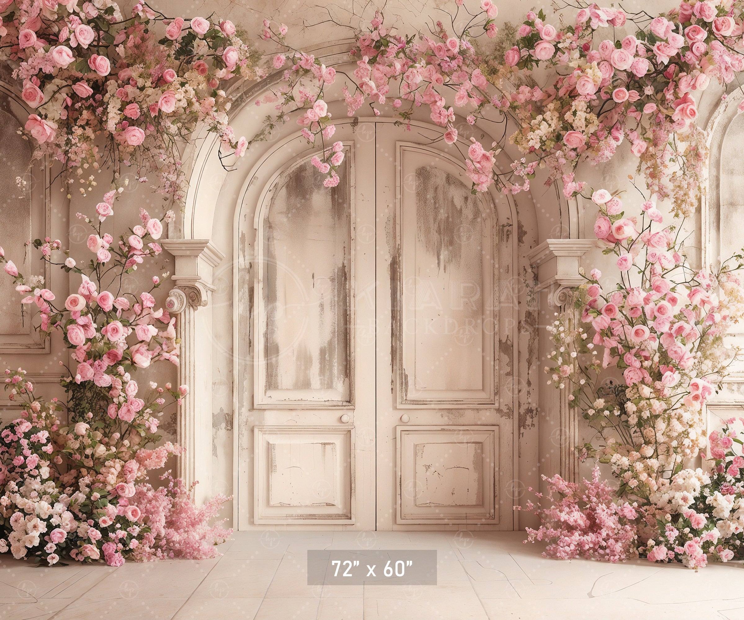 Romantic Floral Archway Door Backdrop