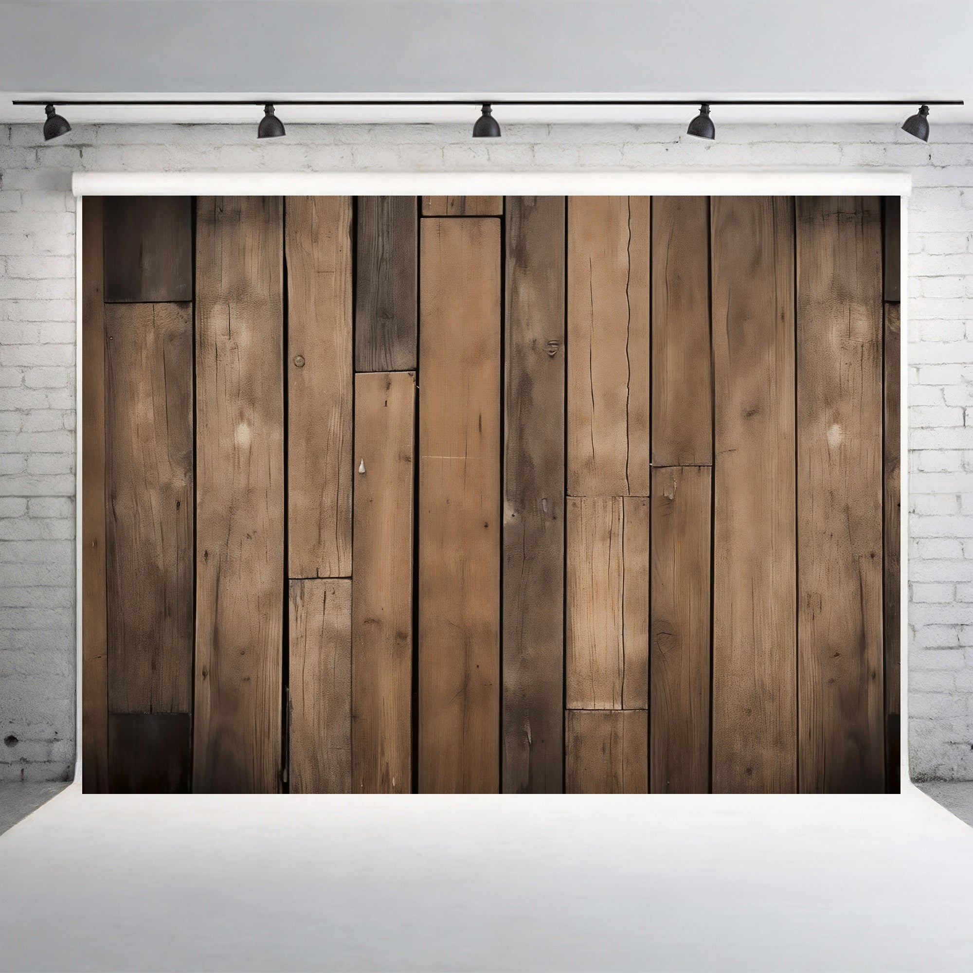 Rustic Vertical Wood Planks Backdrop