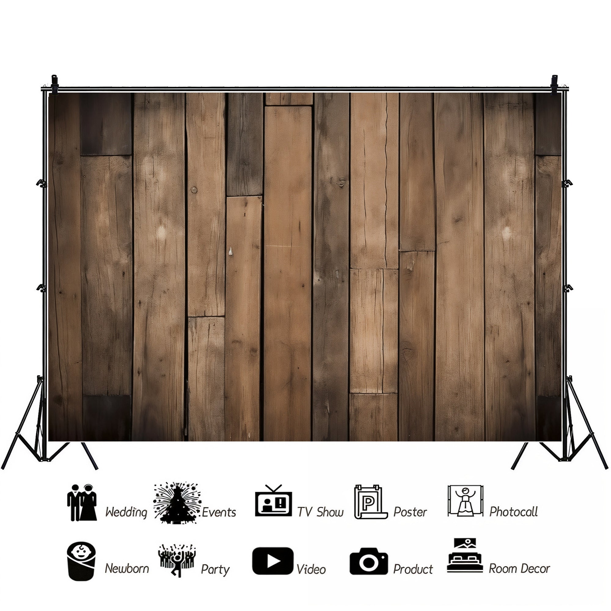 Rustic Vertical Wood Planks Backdrop