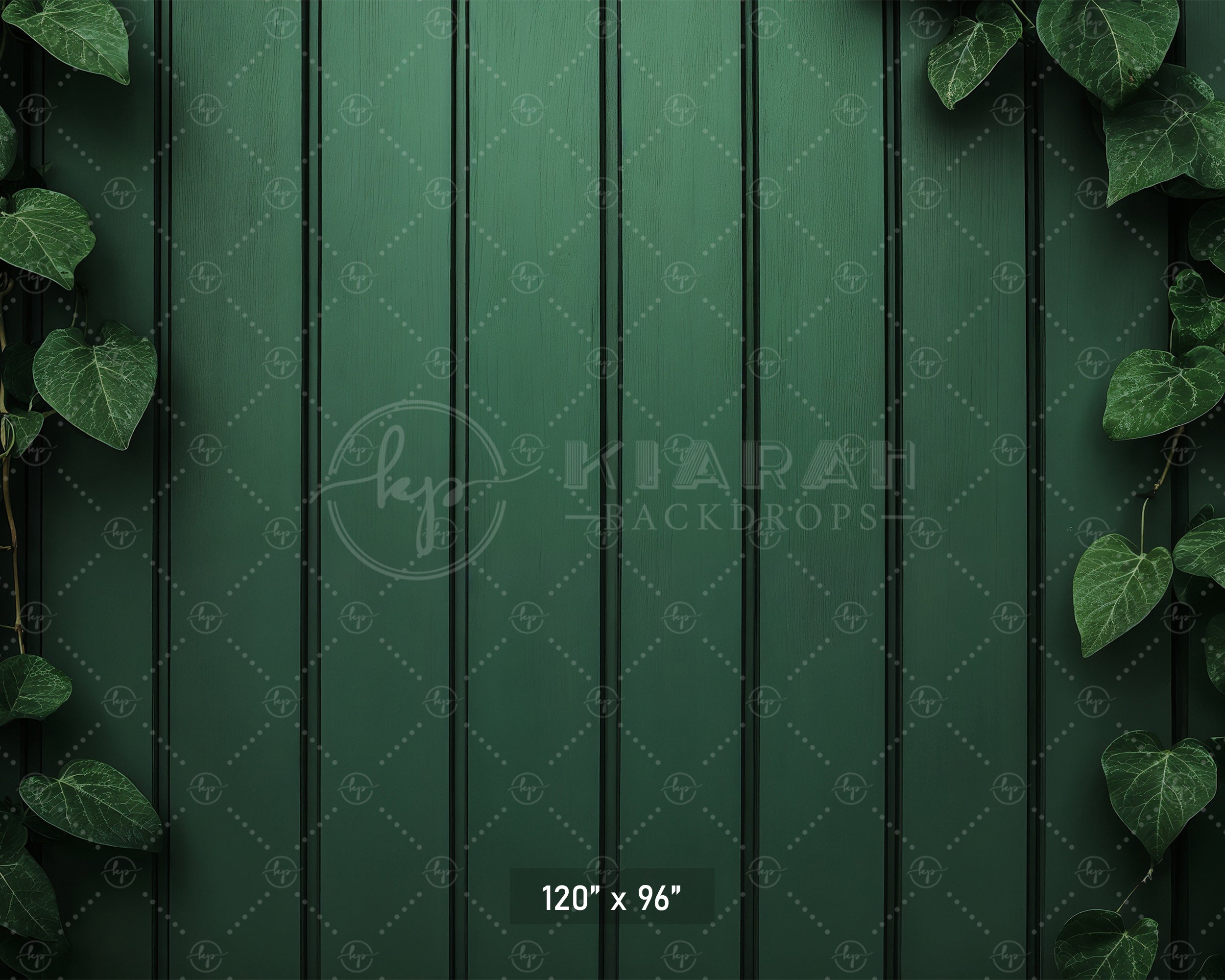 Ivy Framed Green Wood Wall Backdrop