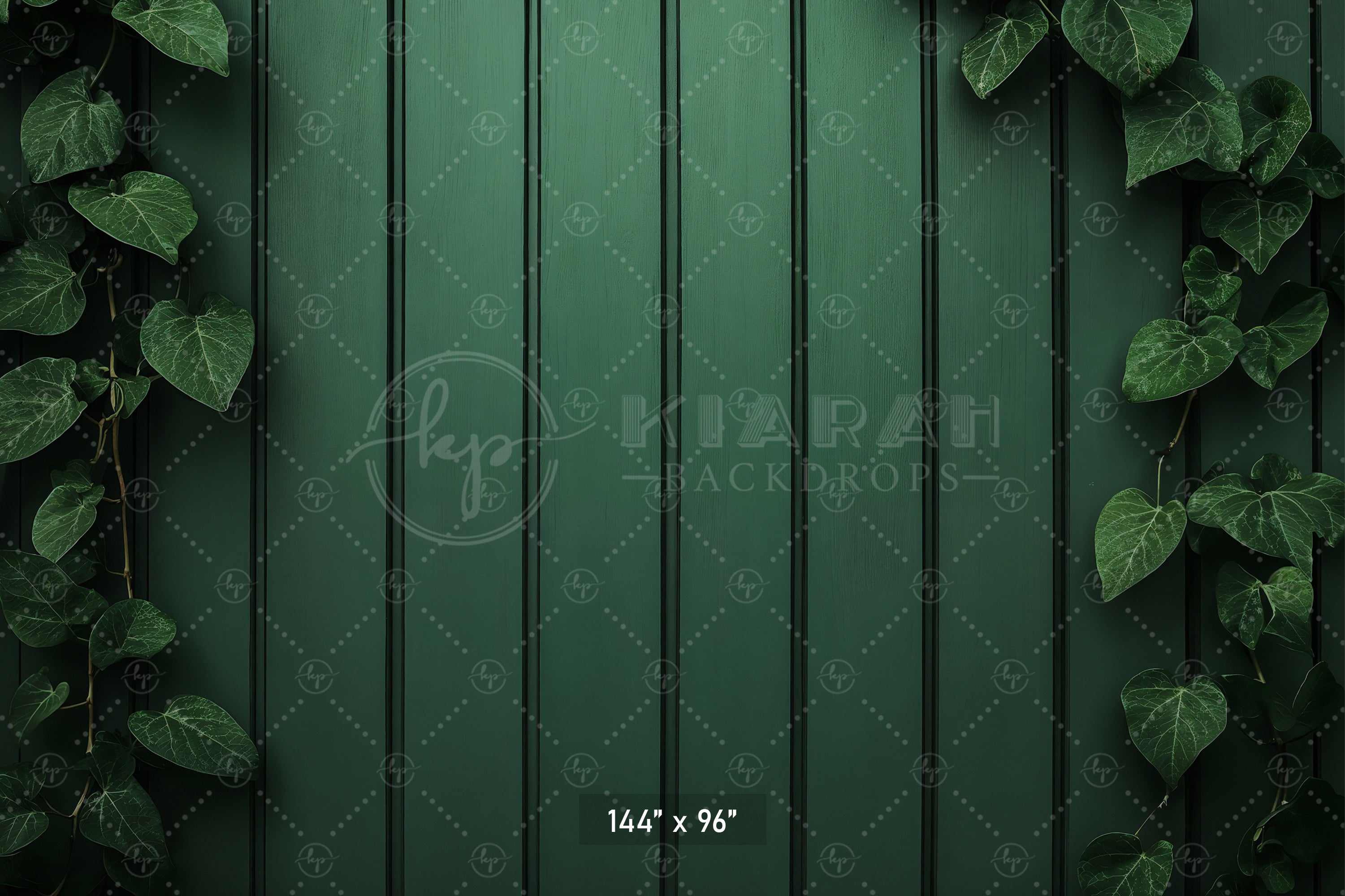 Ivy Framed Green Wood Wall Backdrop