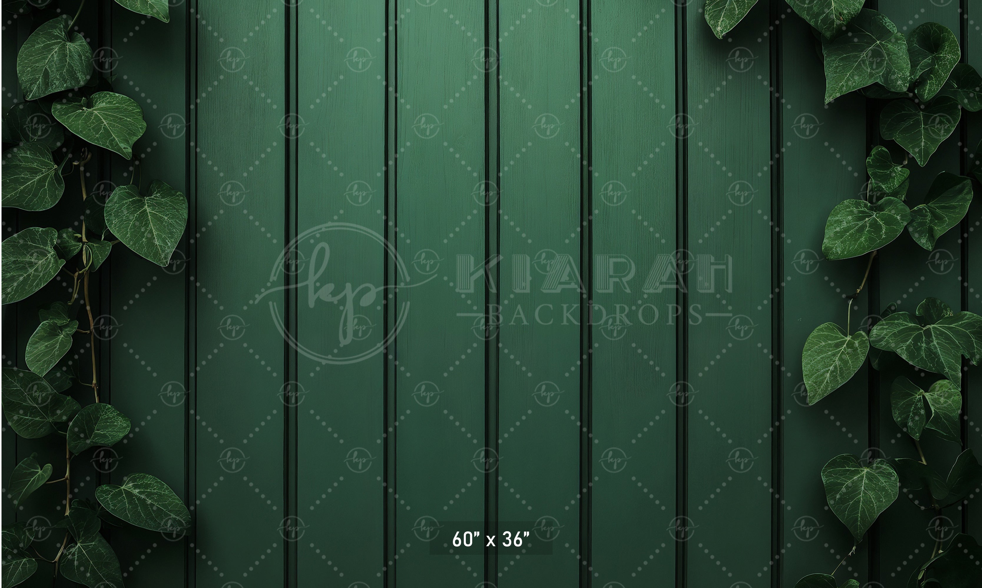 Ivy Framed Green Wood Wall Backdrop