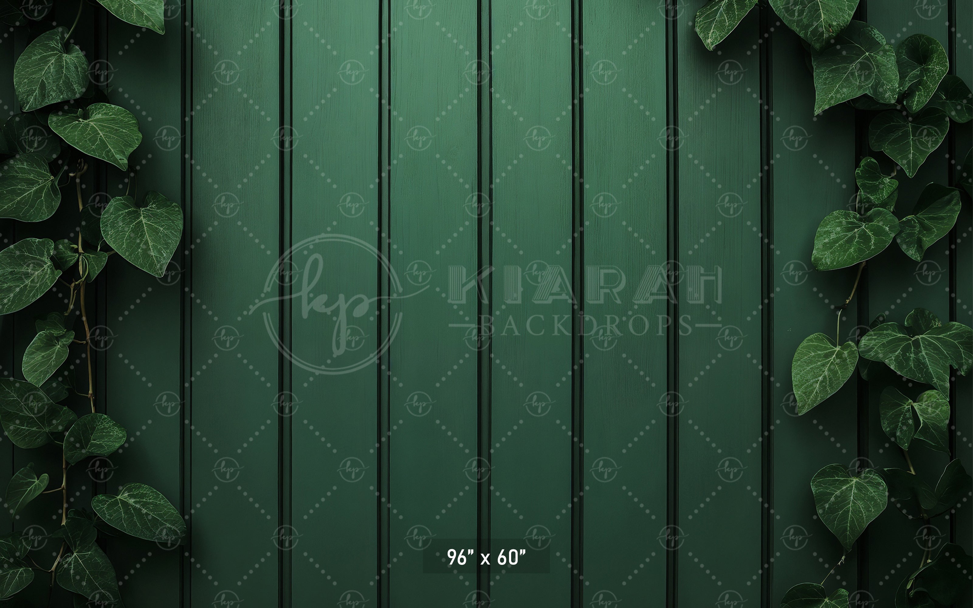 Ivy Framed Green Wood Wall Backdrop