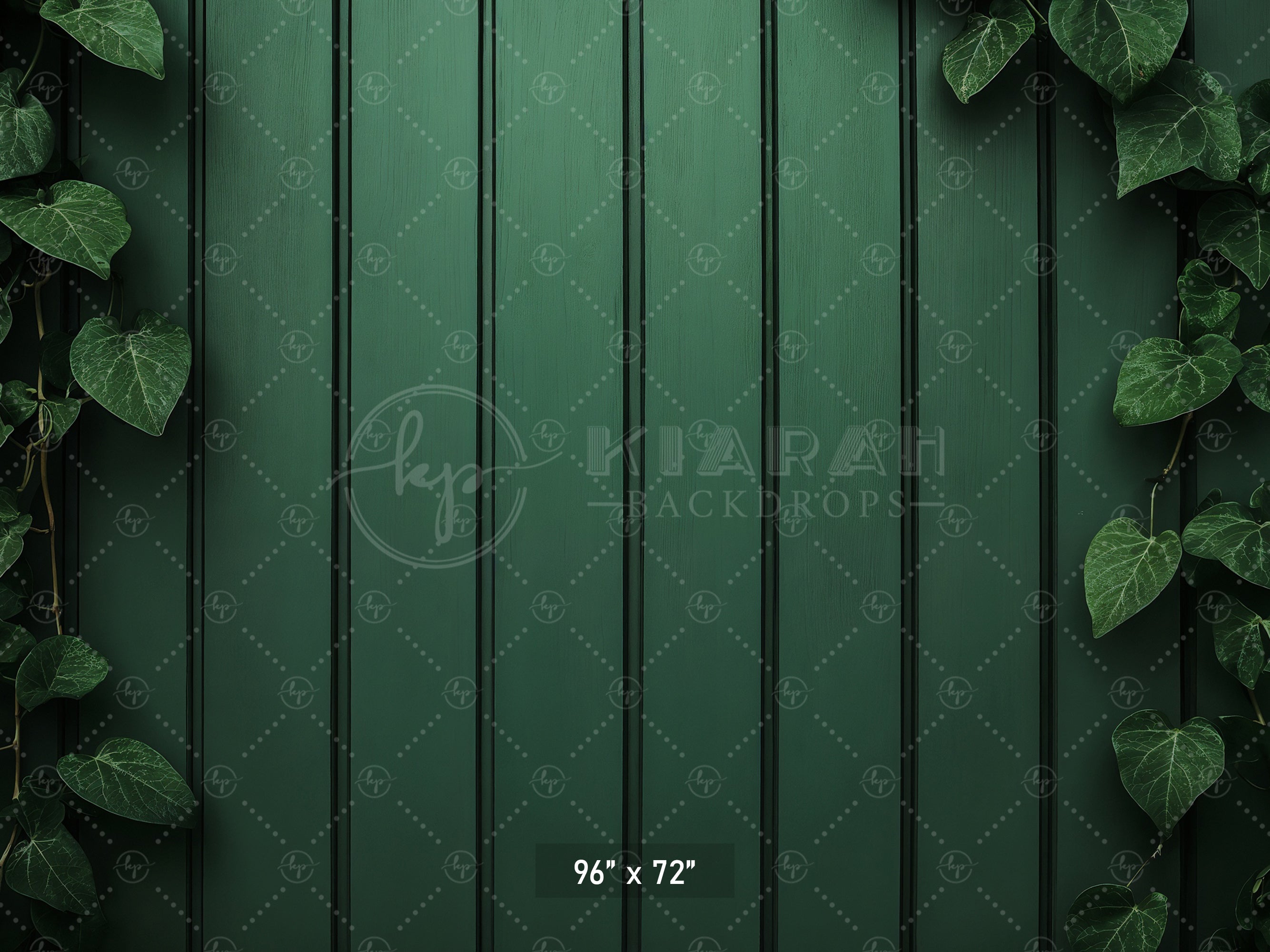 Ivy Framed Green Wood Wall Backdrop