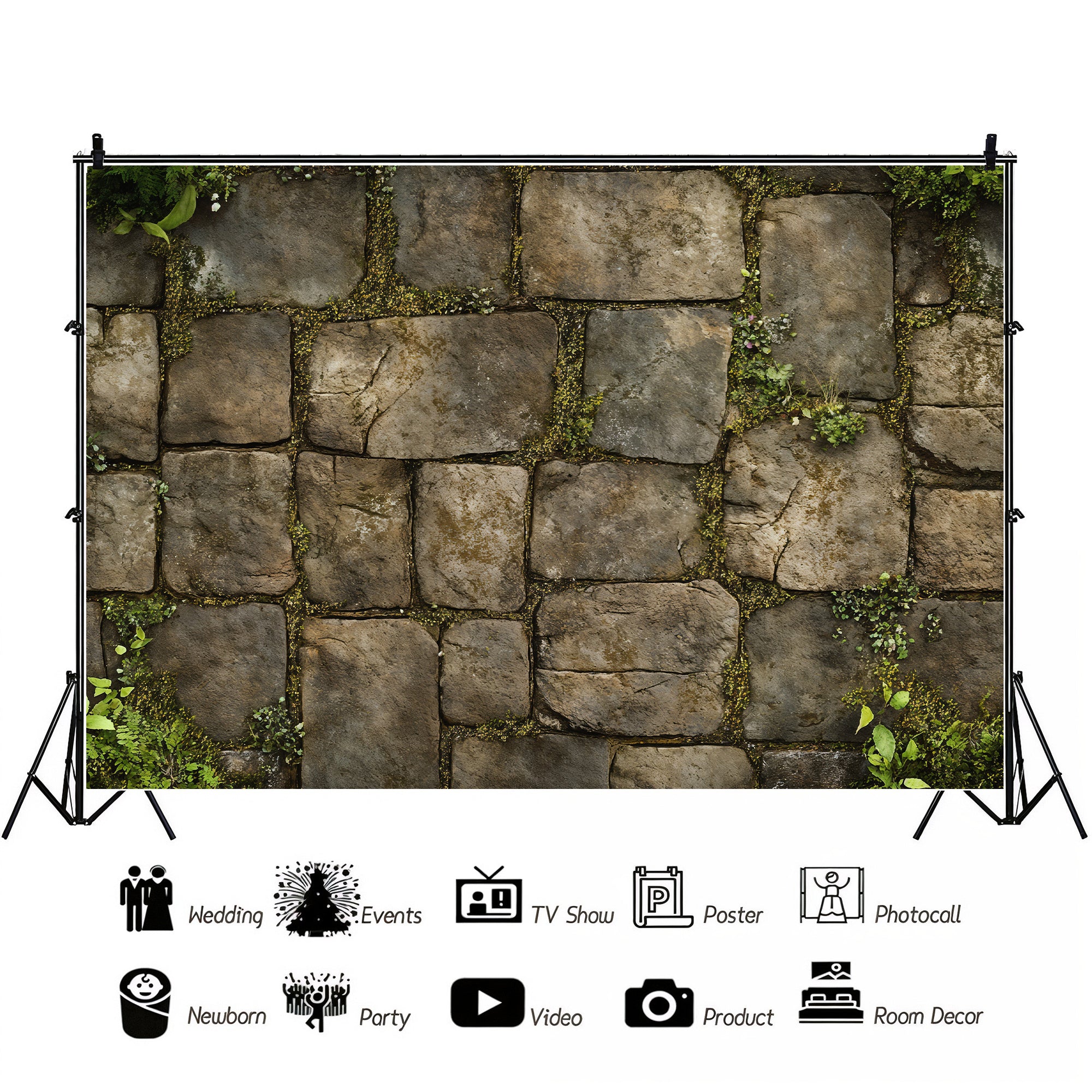 Mossy Stone Pathway Backdrop