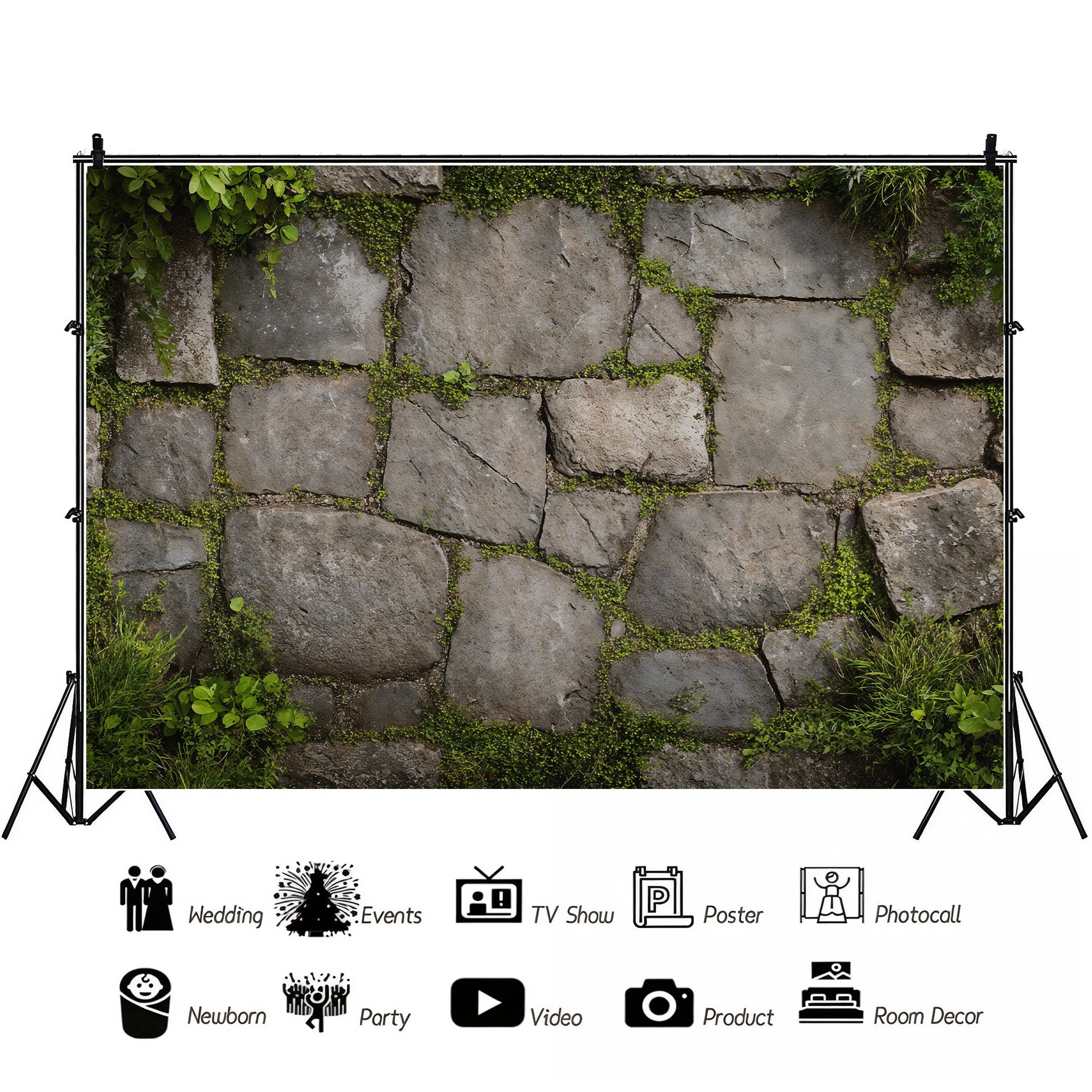 Garden Stone Floor with Greenery Backdrop