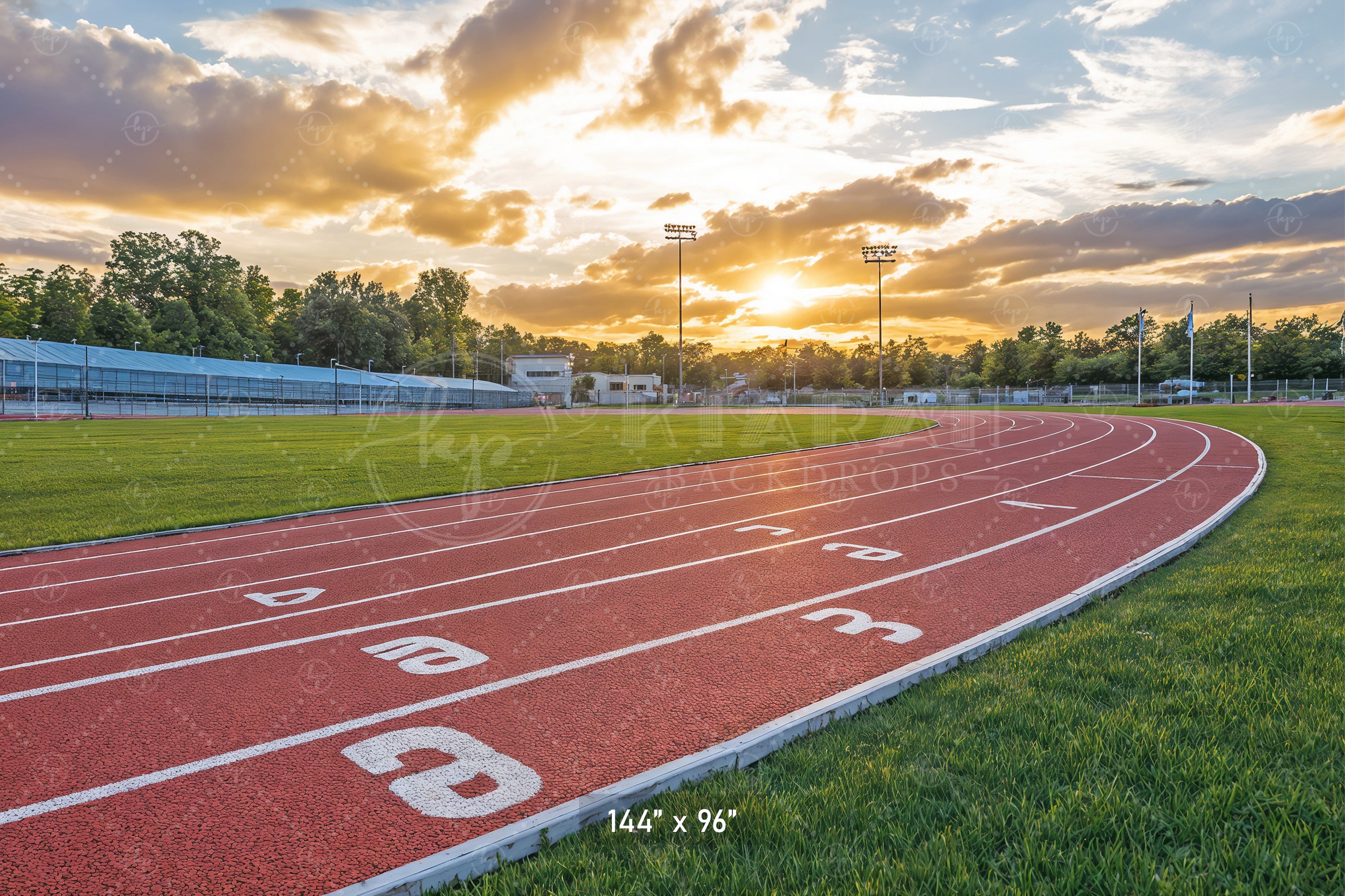 Sunset Running Track Backdrop