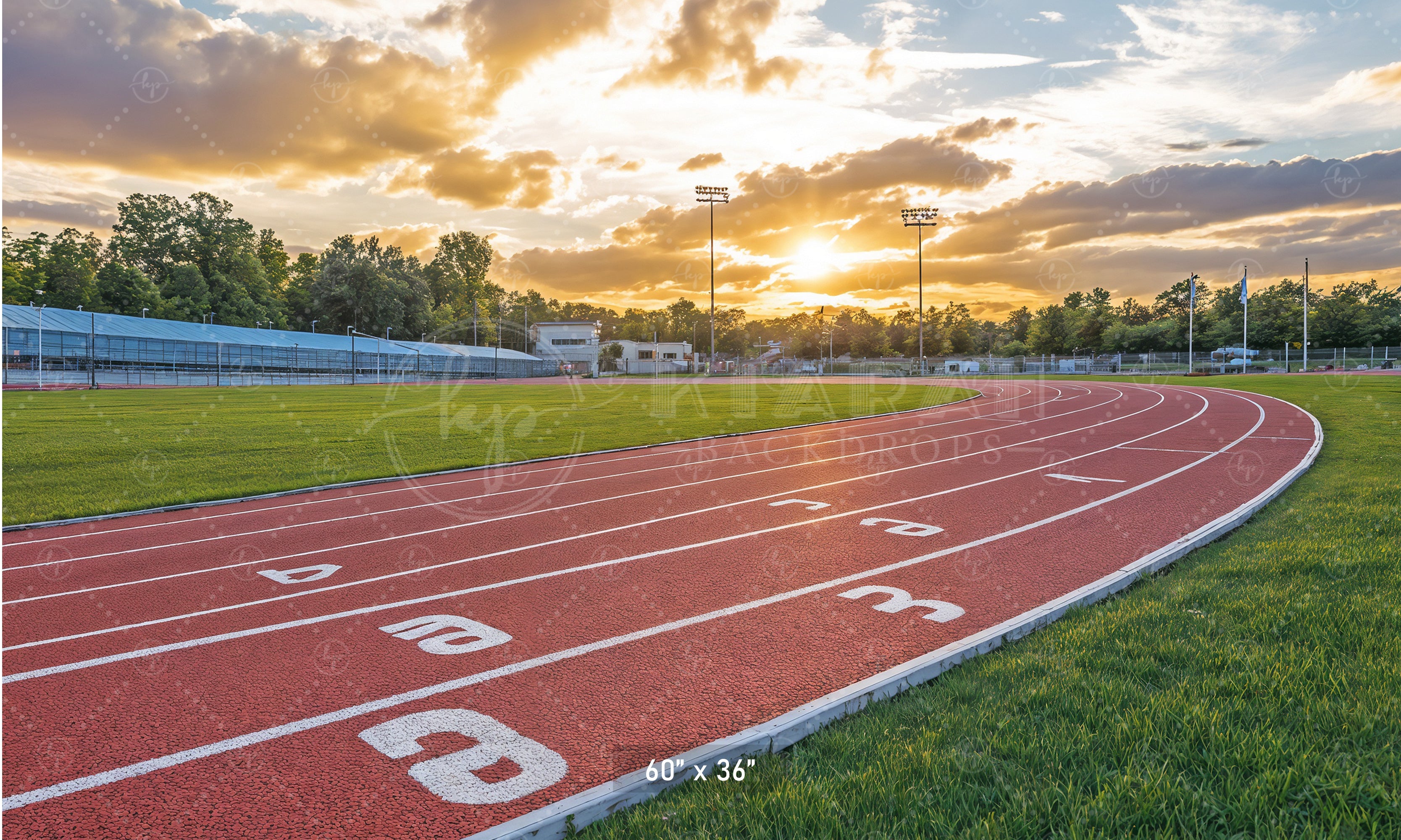 Sunset Running Track Backdrop