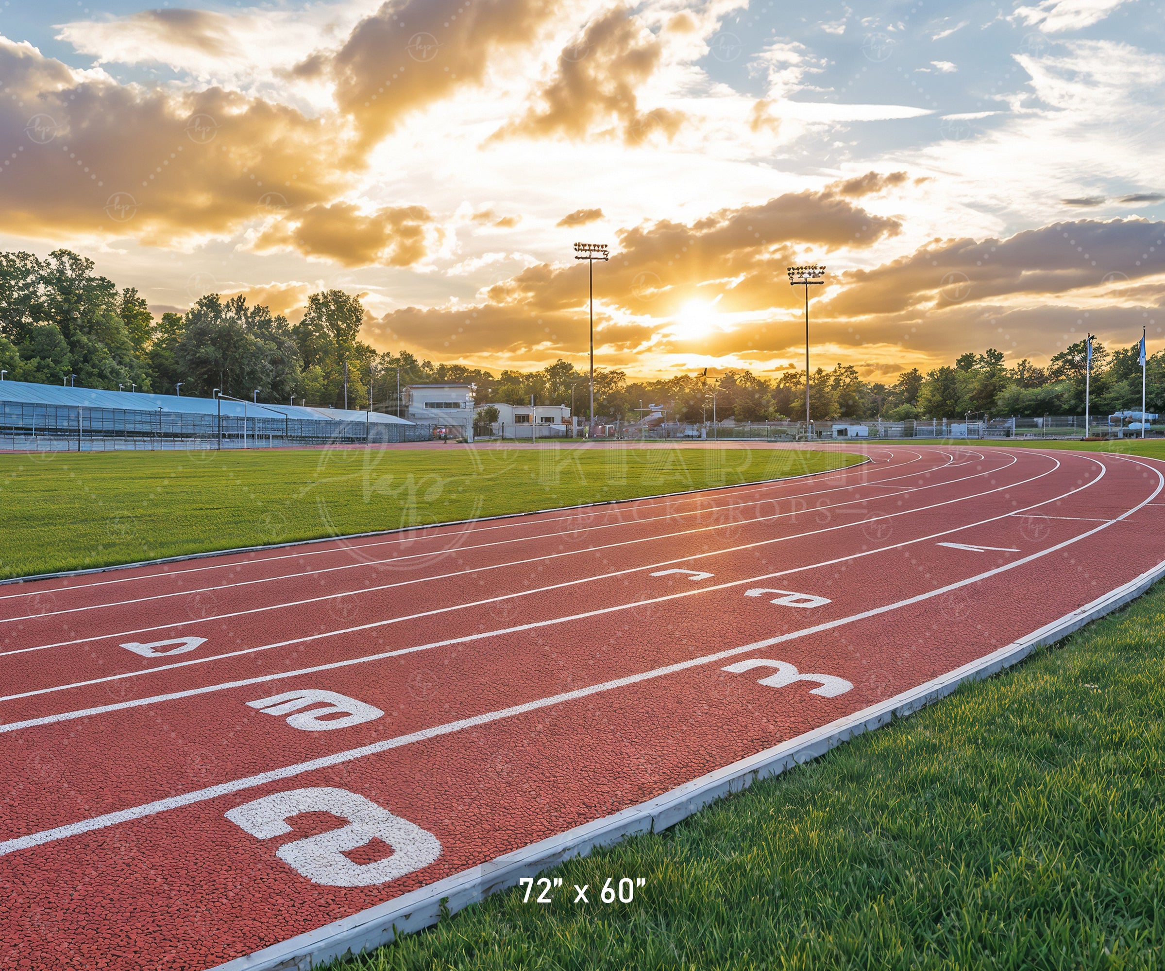 Sunset Running Track Backdrop
