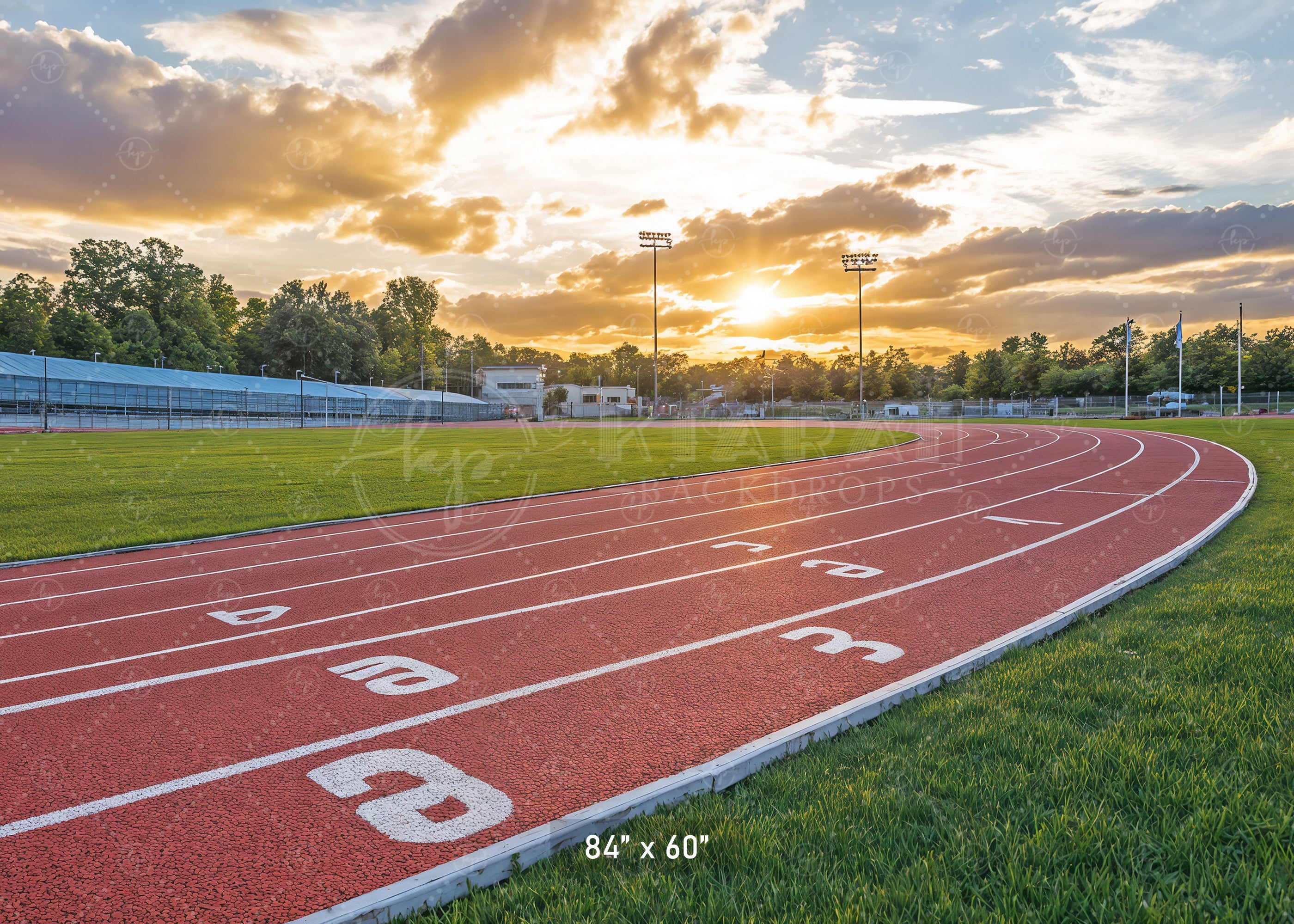 Sunset Running Track Backdrop