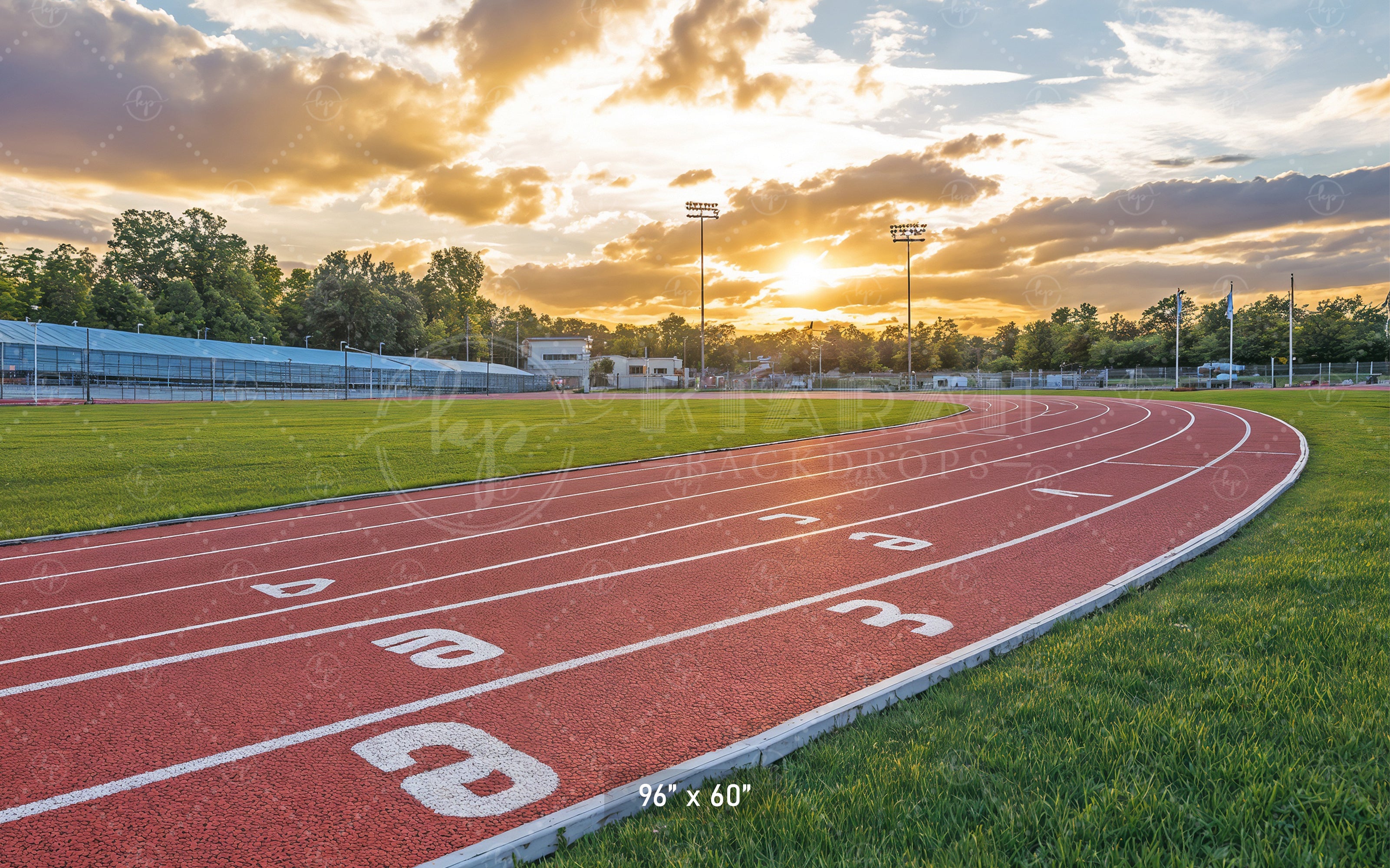 Sunset Running Track Backdrop