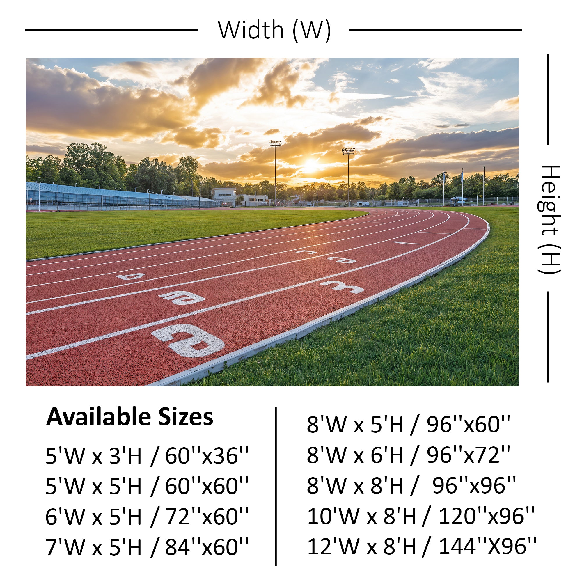 Sunset Running Track Backdrop