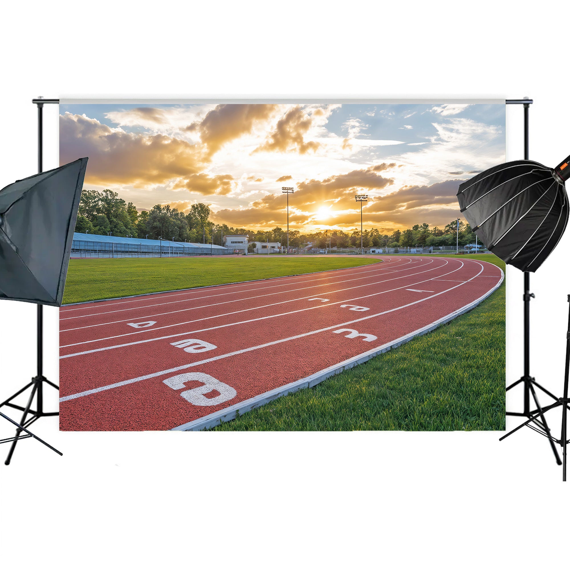 Sunset Running Track Backdrop