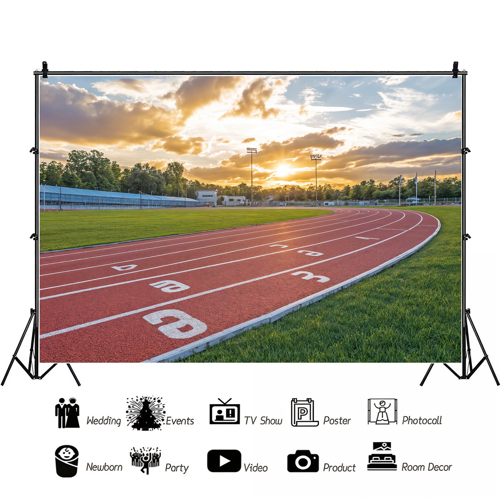Sunset Running Track Backdrop