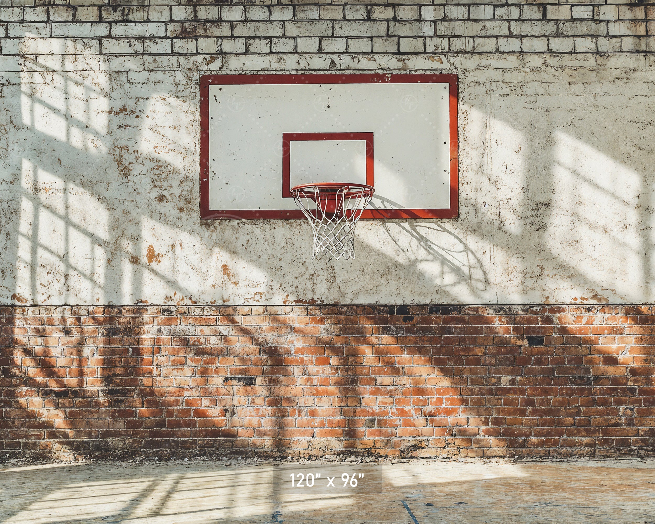 Brick Wall Basketball Hoop Backdrop